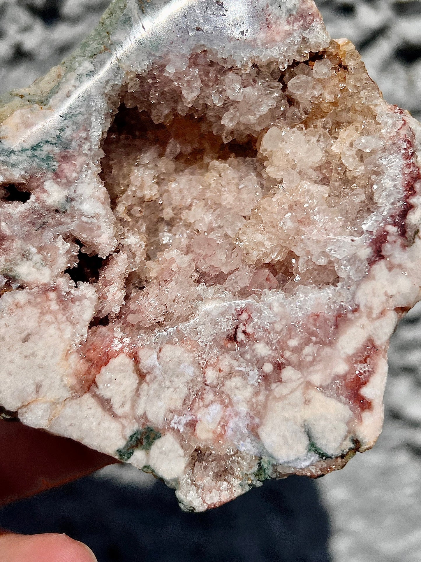 pink amethyst geode, slab