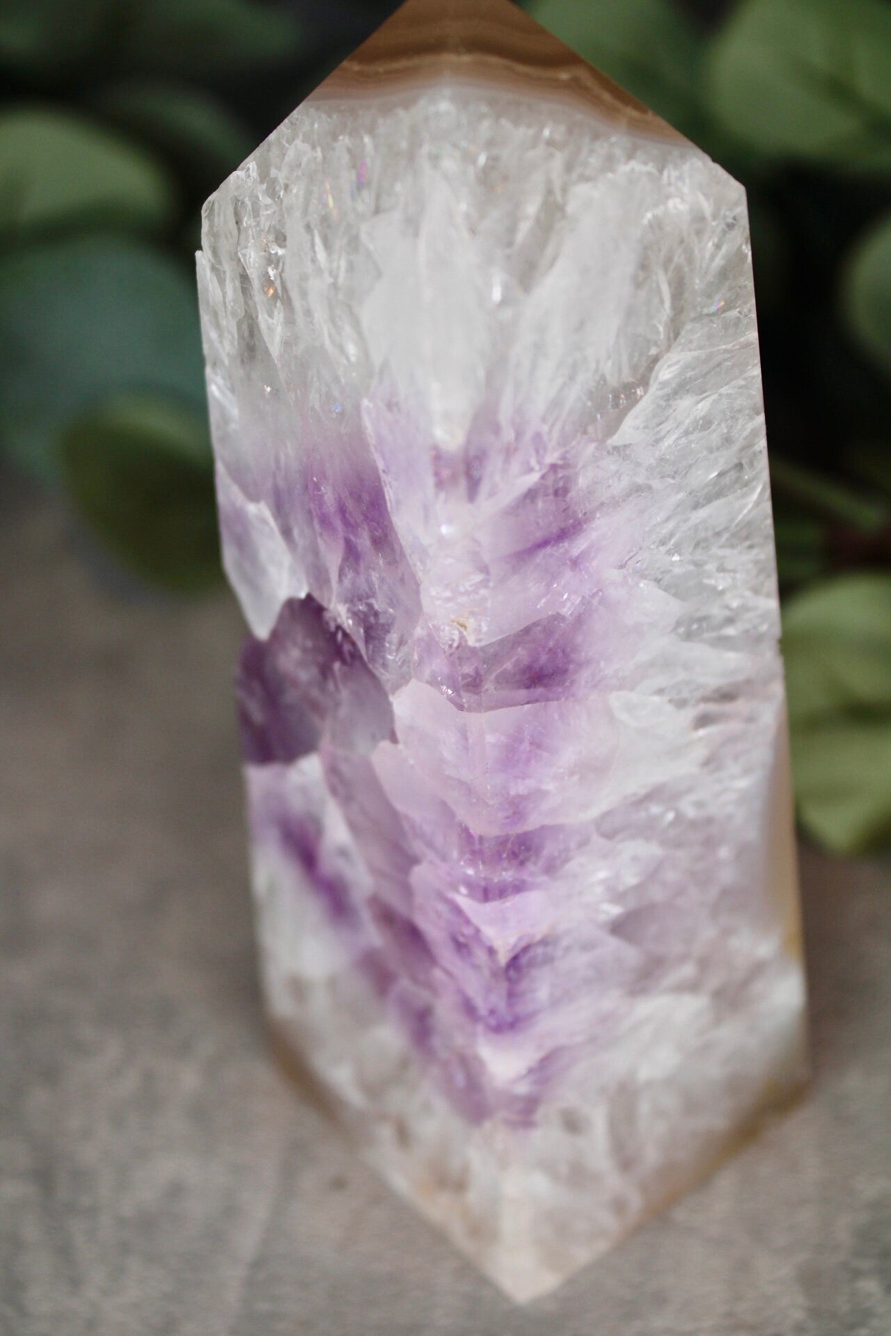 Amethyst agate, 4 sided tower