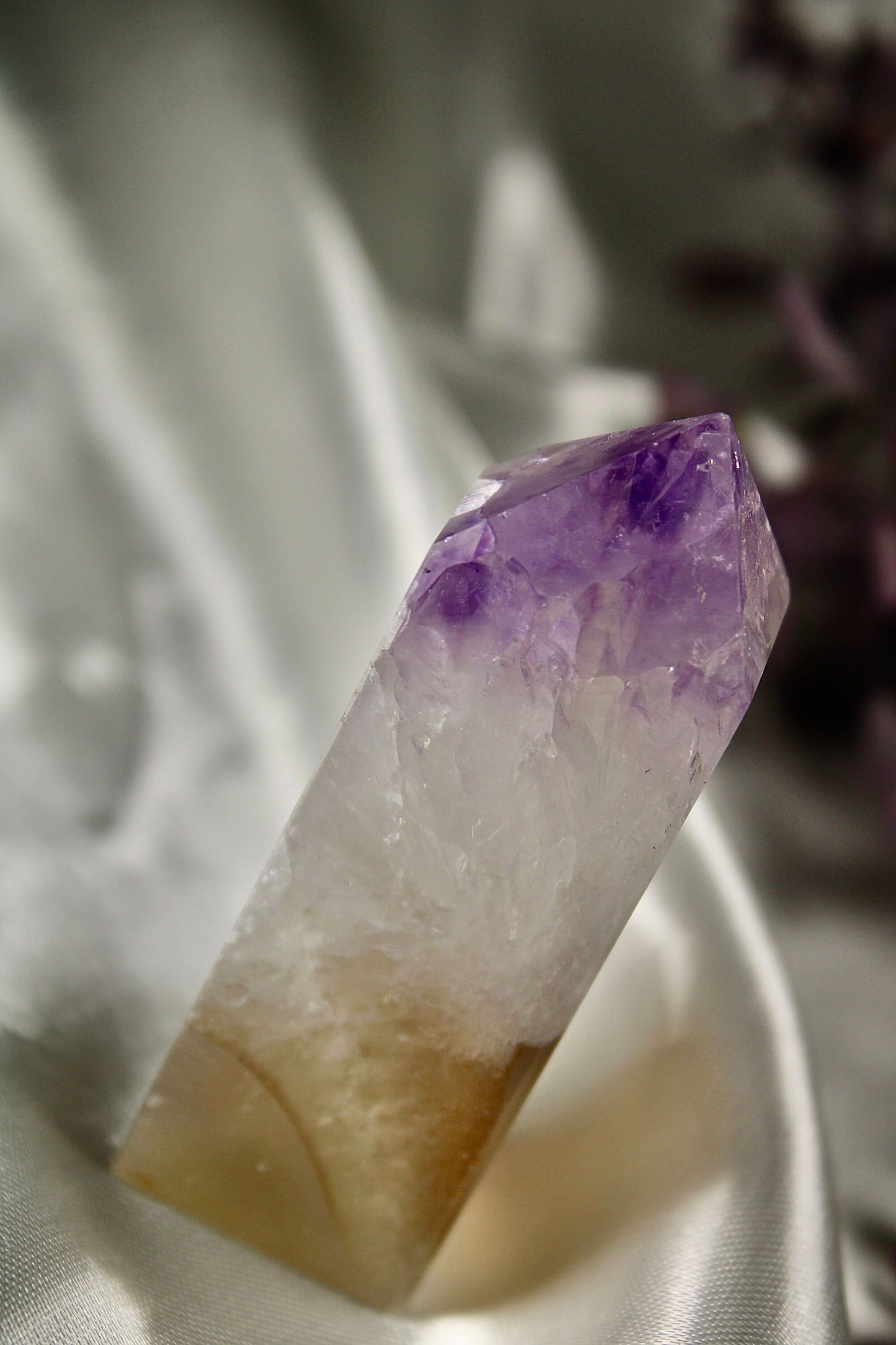 Natural banded agate x amethyst 76g 7cm