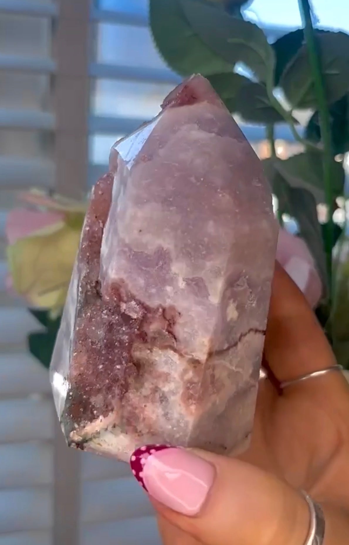 Druzy Pink amethyst tower