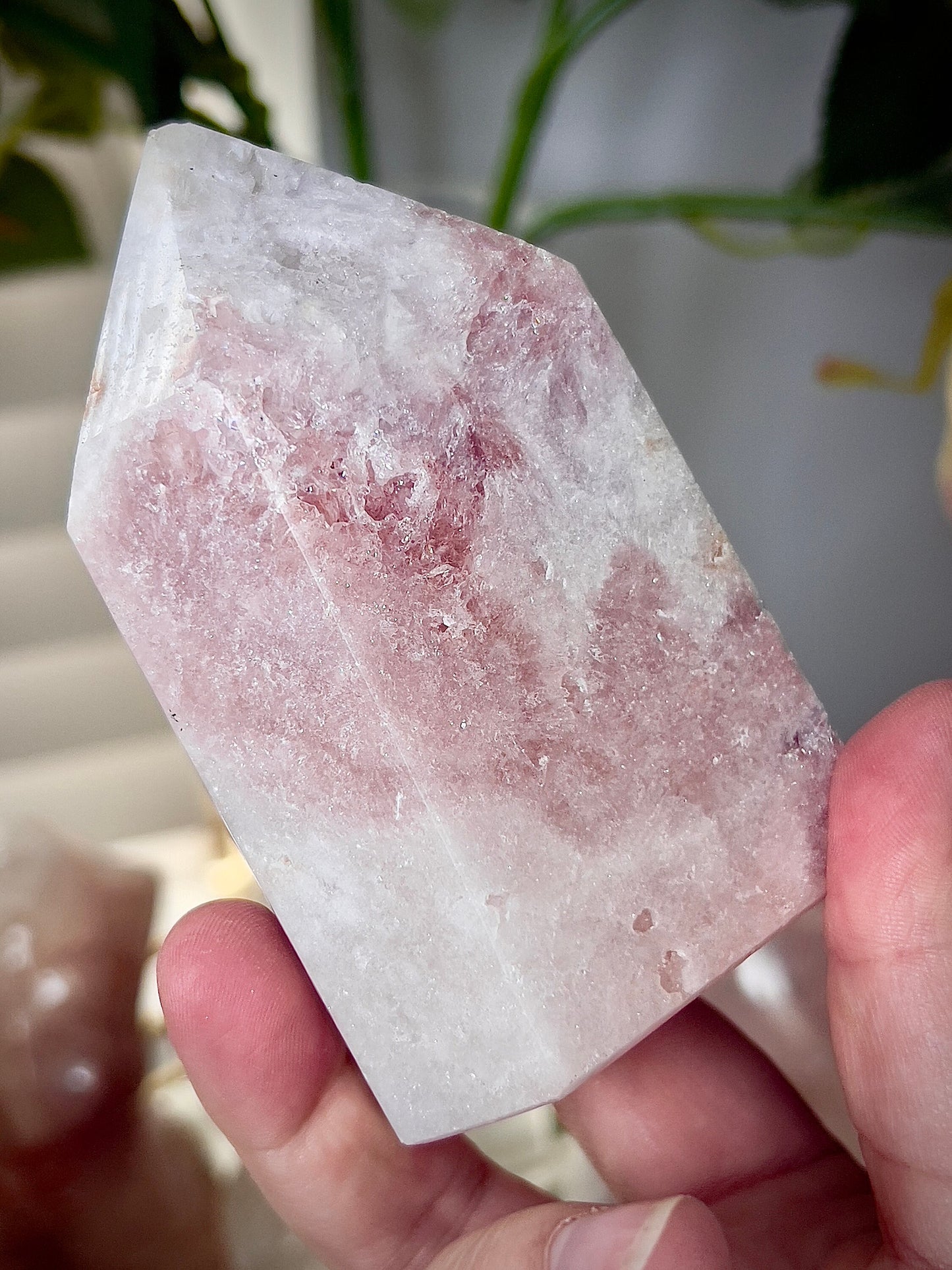 High grade, chonky, pink amethyst, tower