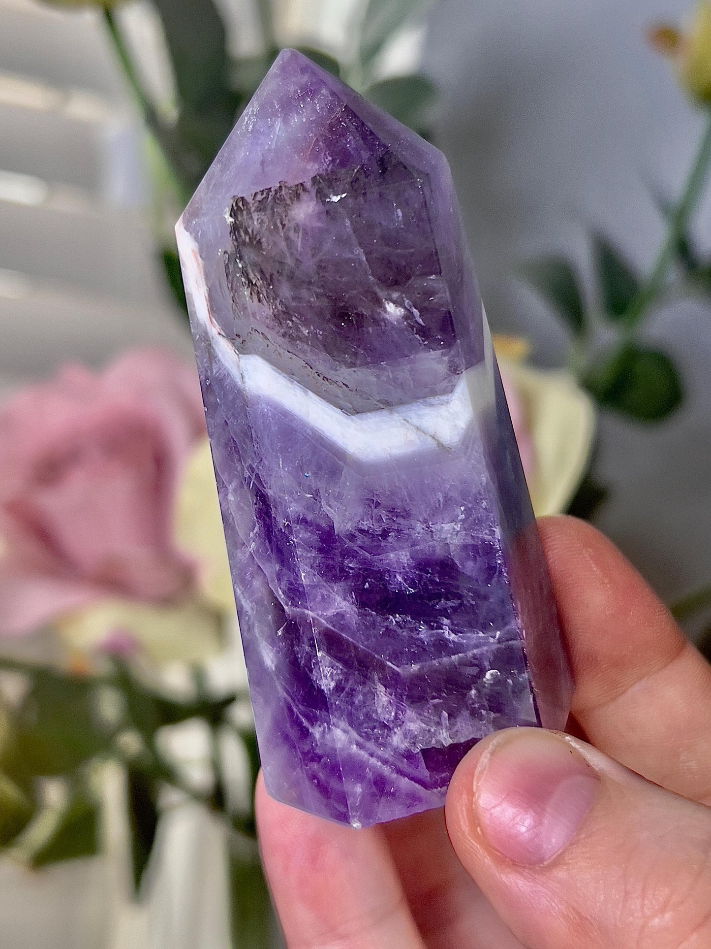 High grade, Dream amethyst tower with dentric slight damage to top (discount added)