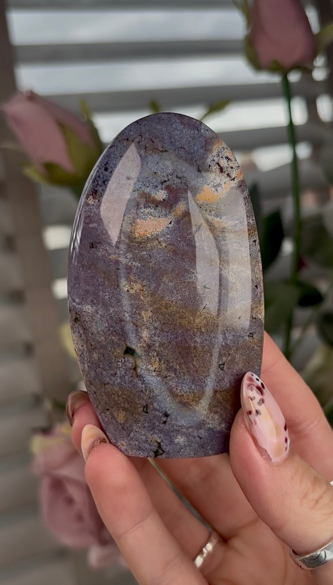 High quality, pastel pink/purple ocean jasper Freeform