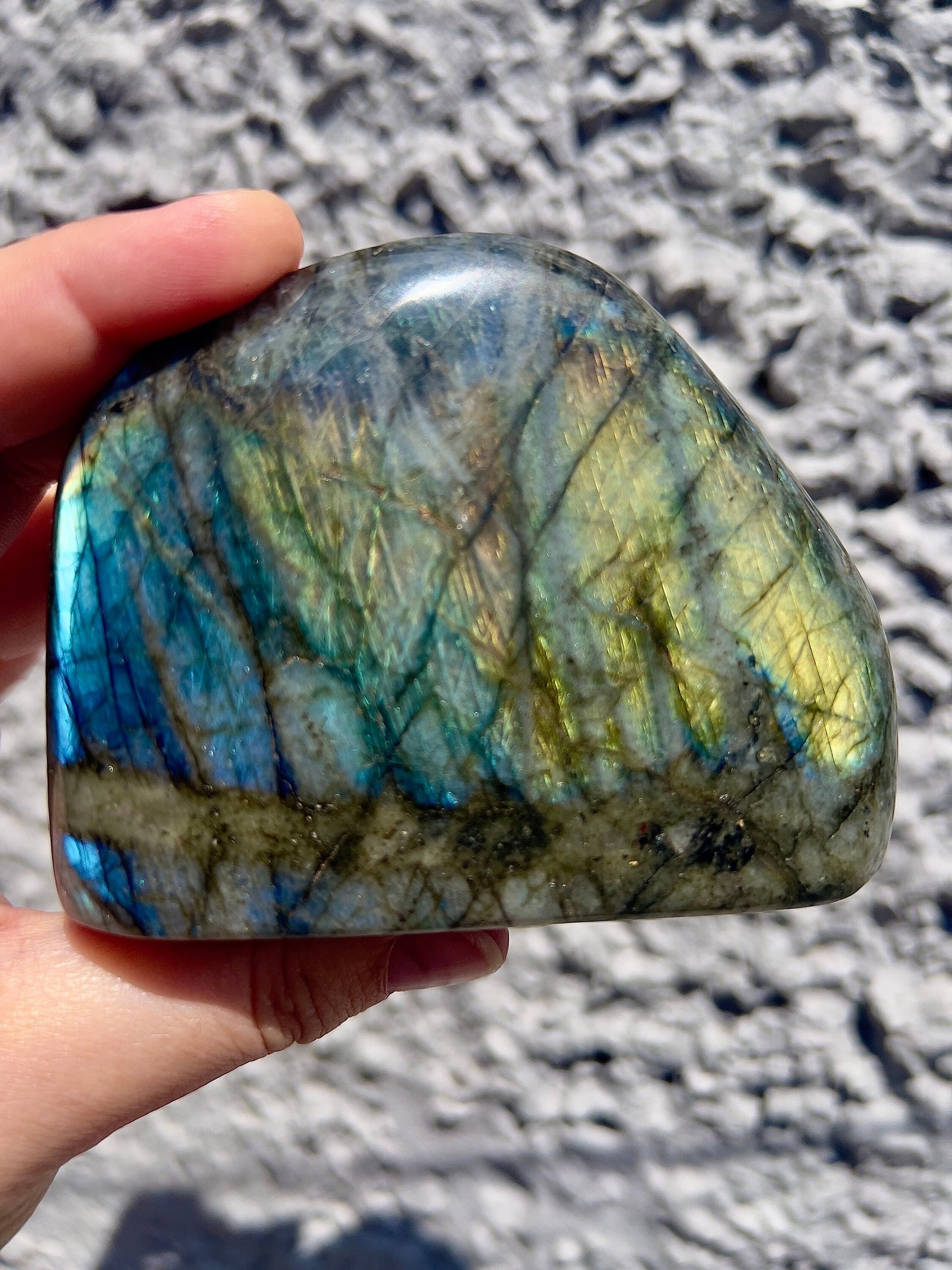 Flashy golden yellow Labradorite Freeform 550g
