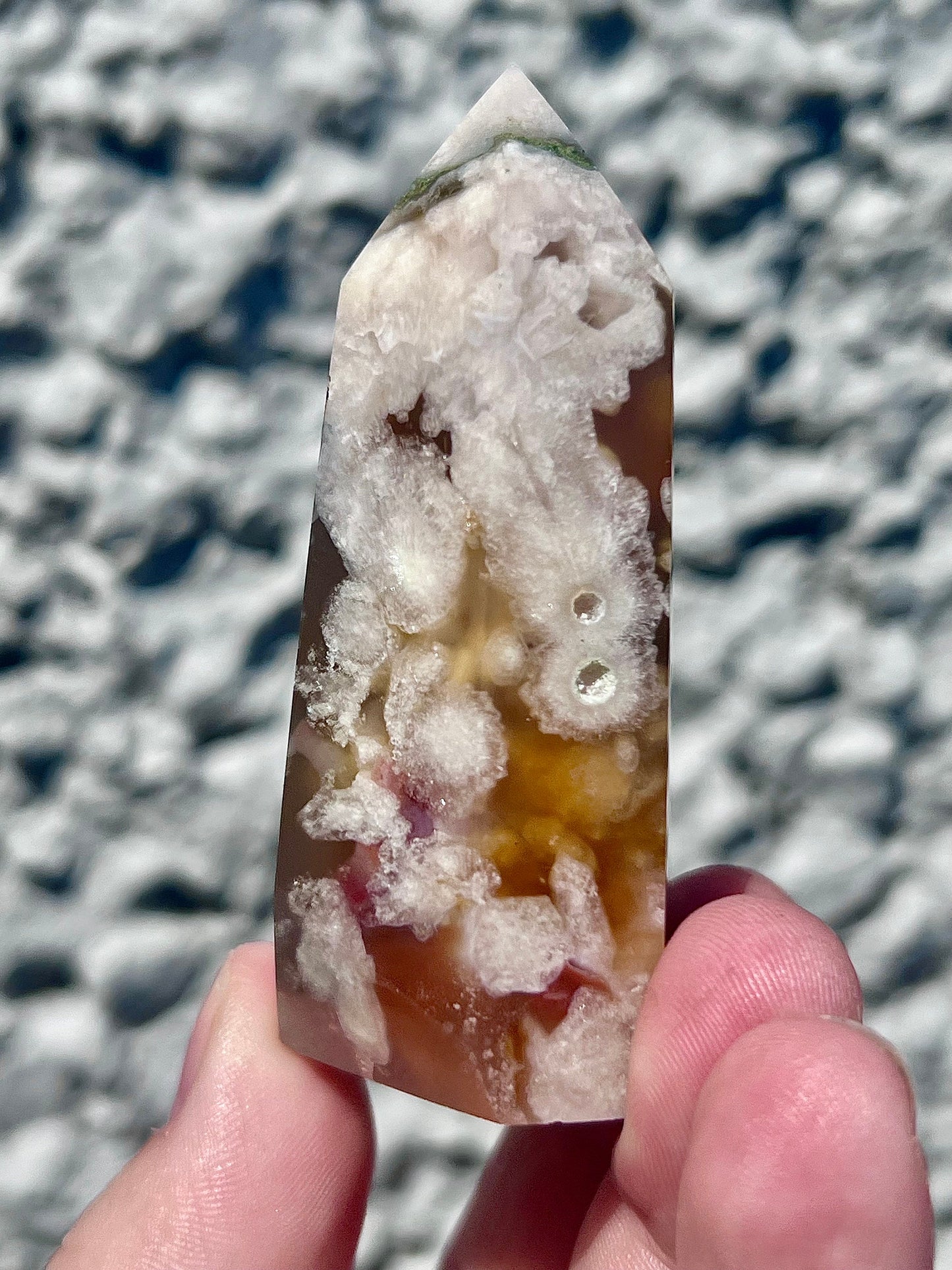 green flower agate tower