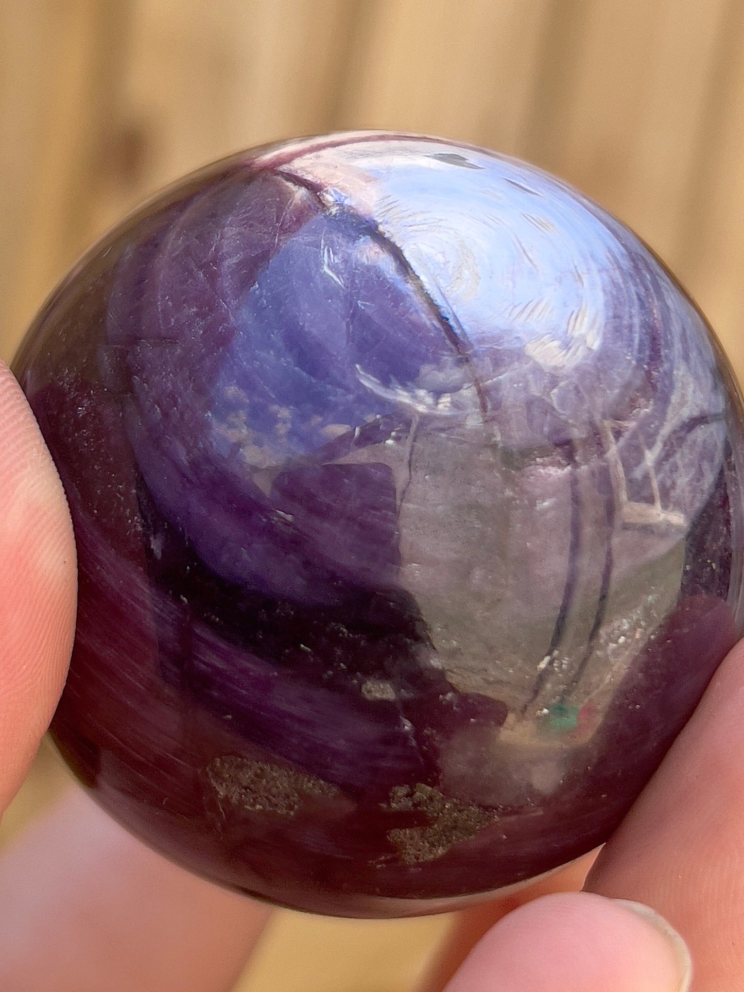 Gemmy lepidolite sphere