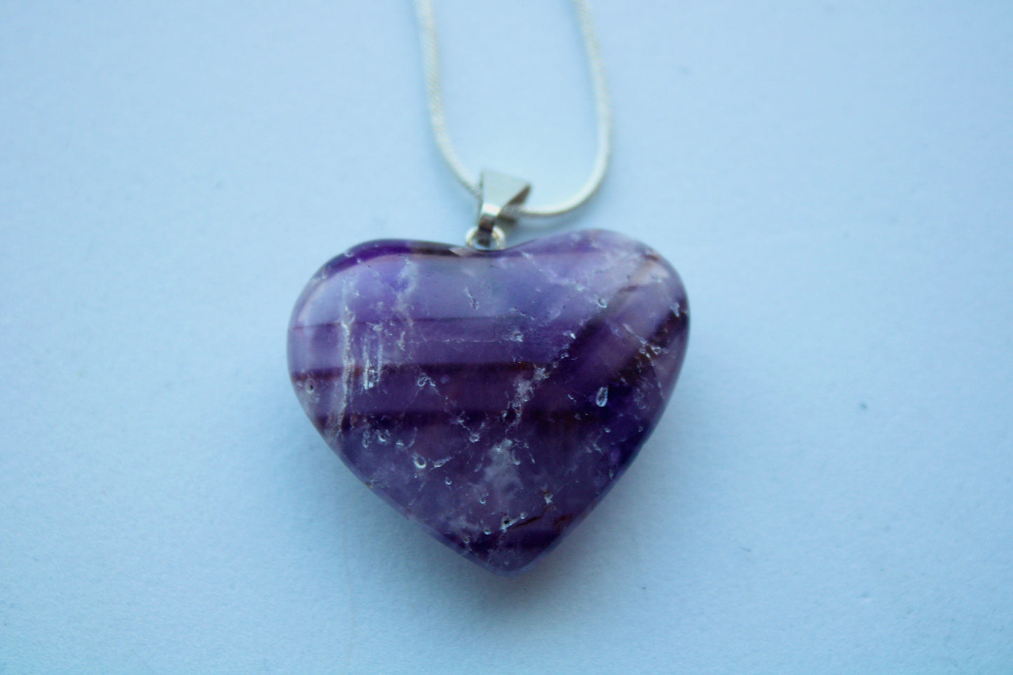 Silver plated amethyst heart