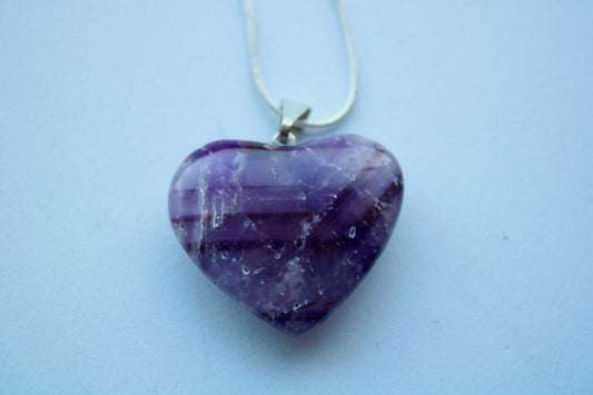 Silver plated amethyst heart