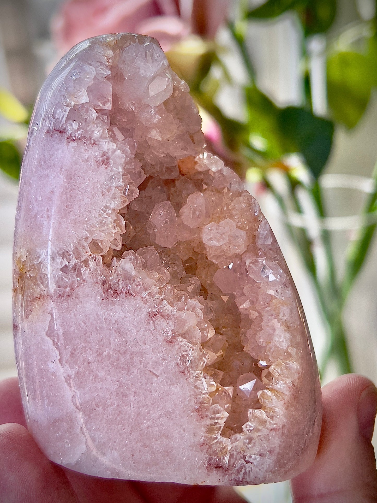 high grade, pink amethyst Freeform flame