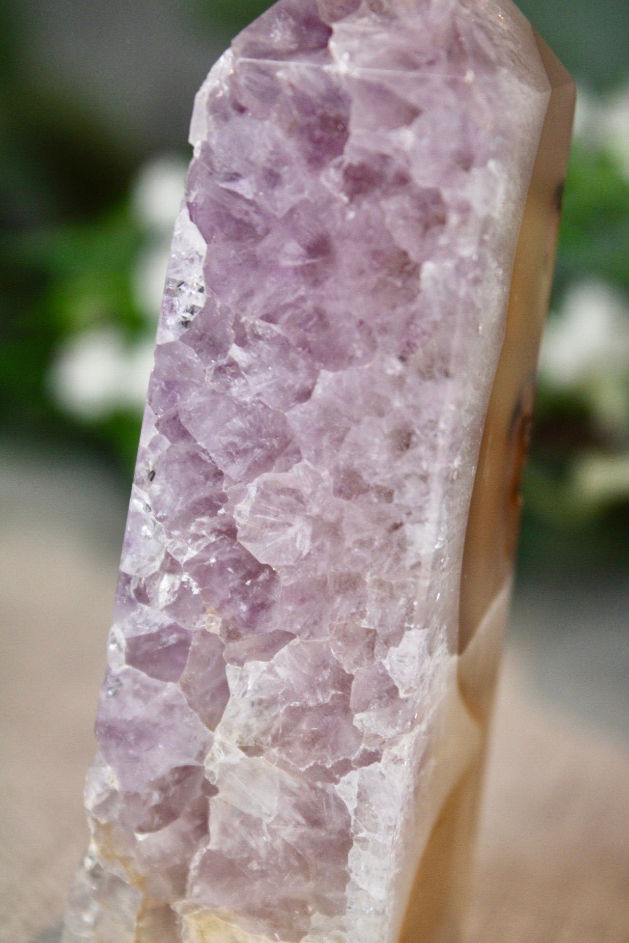 Amethyst agate 4 sided tower