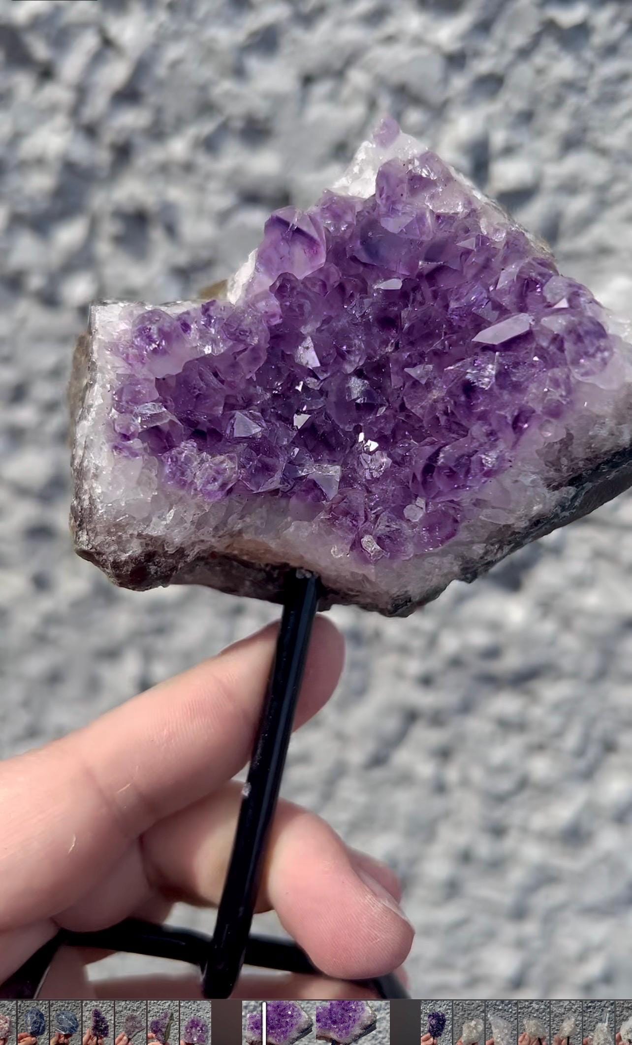 amethyst cluster on stand