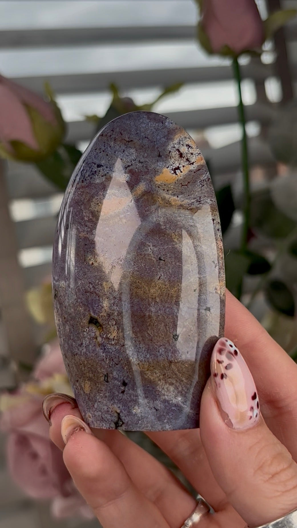 High quality, pastel pink/purple ocean jasper Freeform