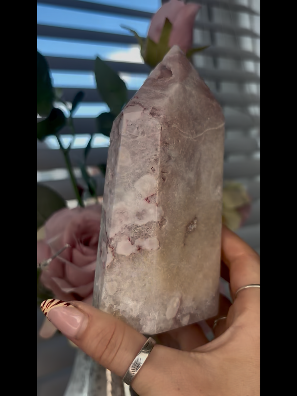 Beautiful, chunky Pink amethyst tower 15cm 615g PAT42