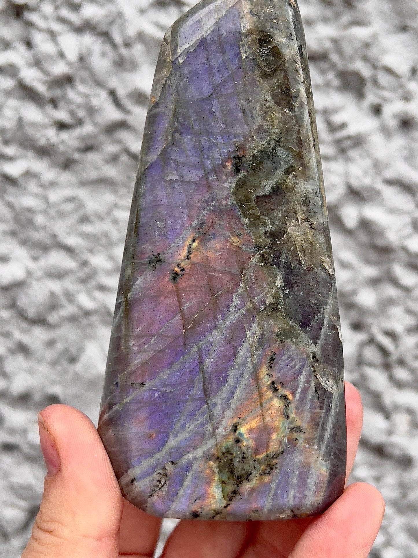 Flashy sunset purple & pink Labradorite Freeform