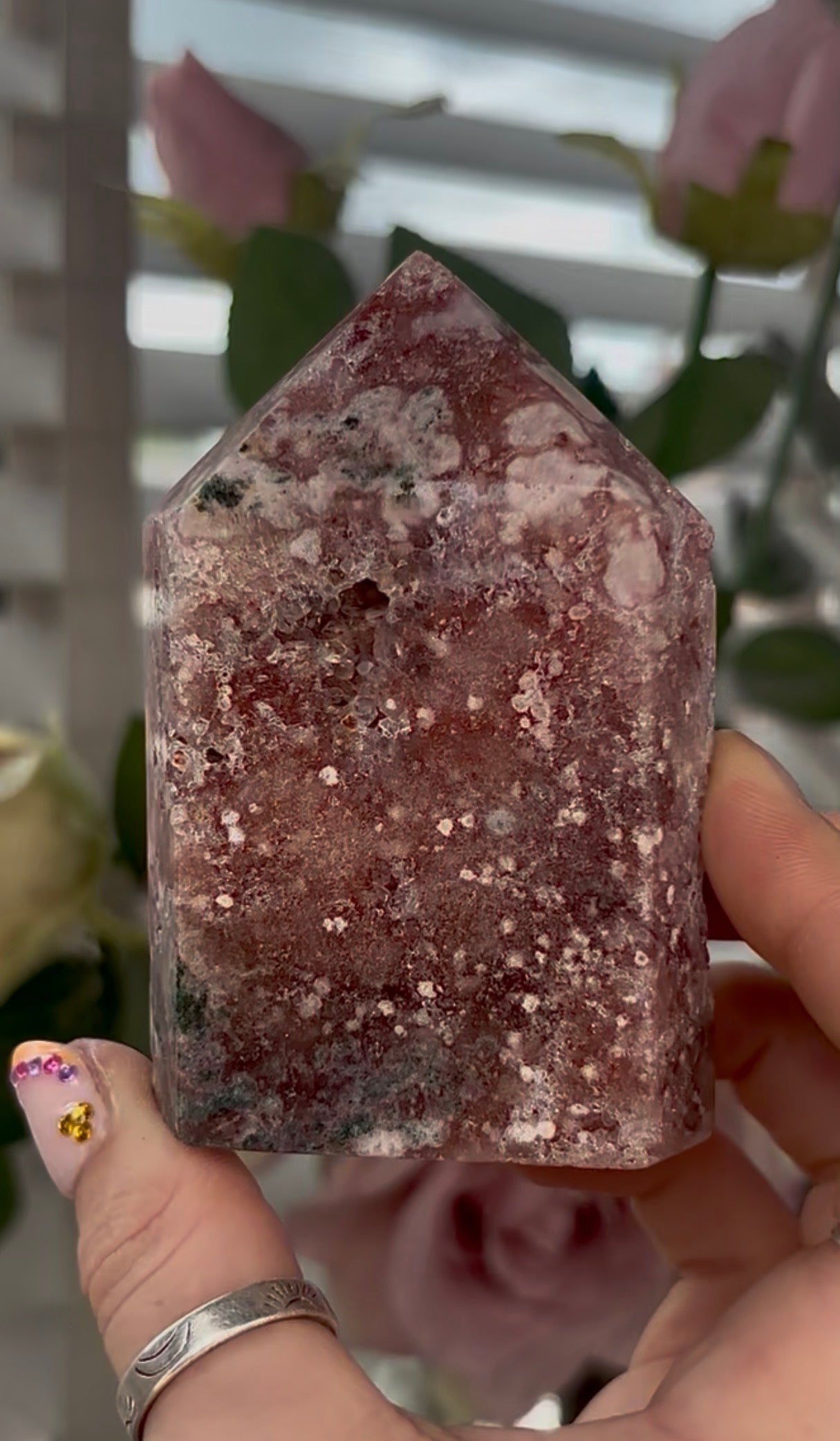 Pretty, Pink amethyst tower