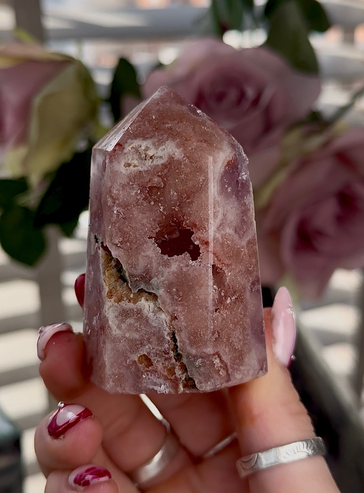 Hq High quality Pink amethyst tower