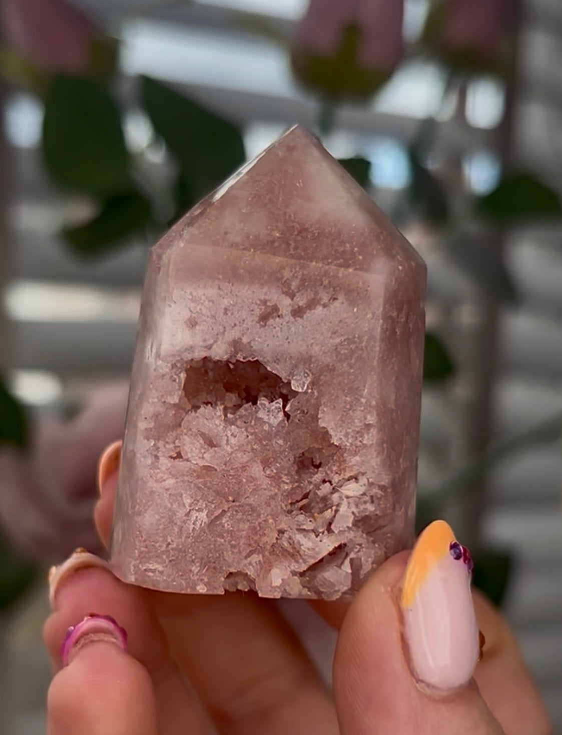 Mini, Beautiful, Pink amethyst tower