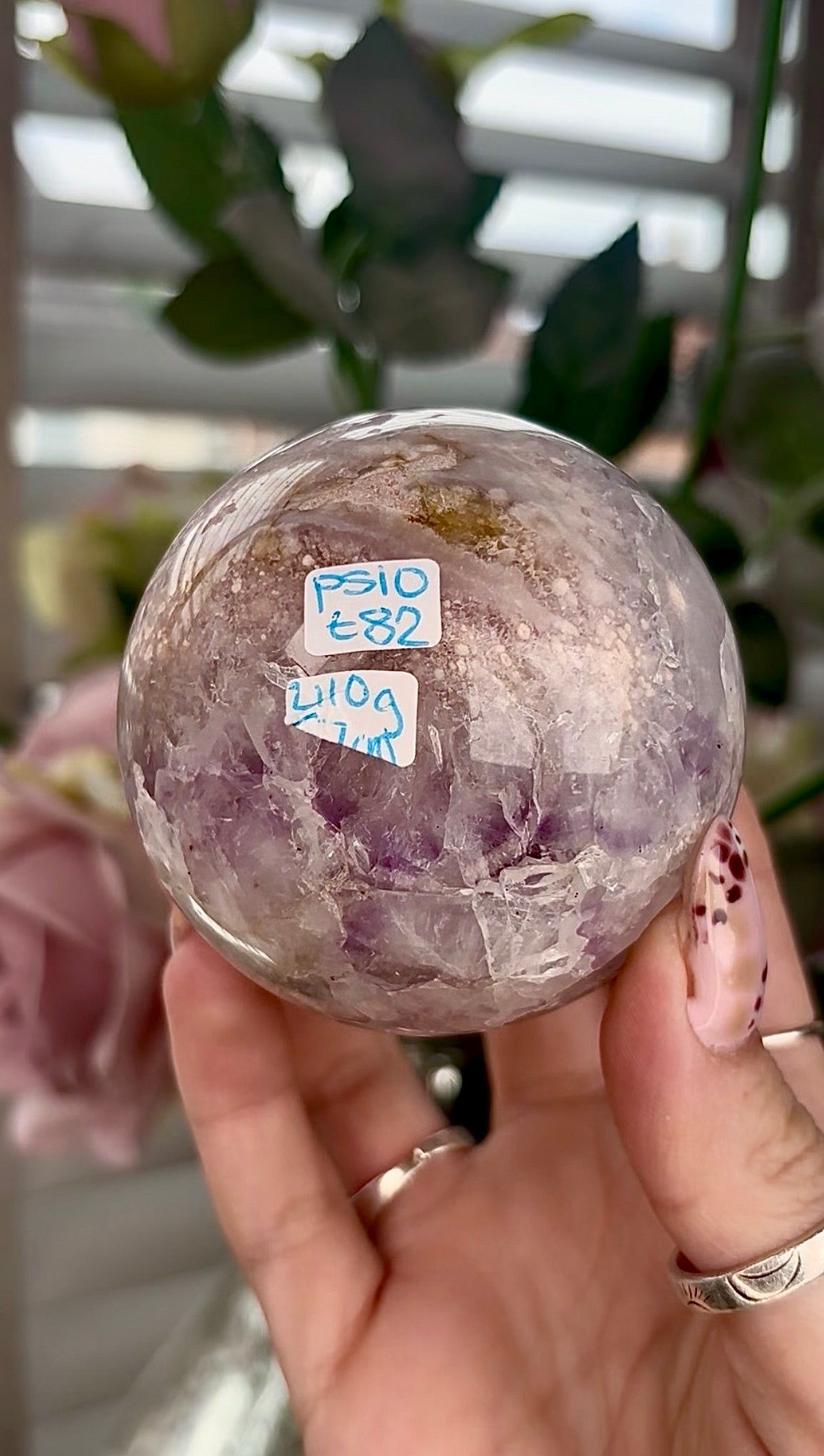 Amethyst Flower agate sphere 410g