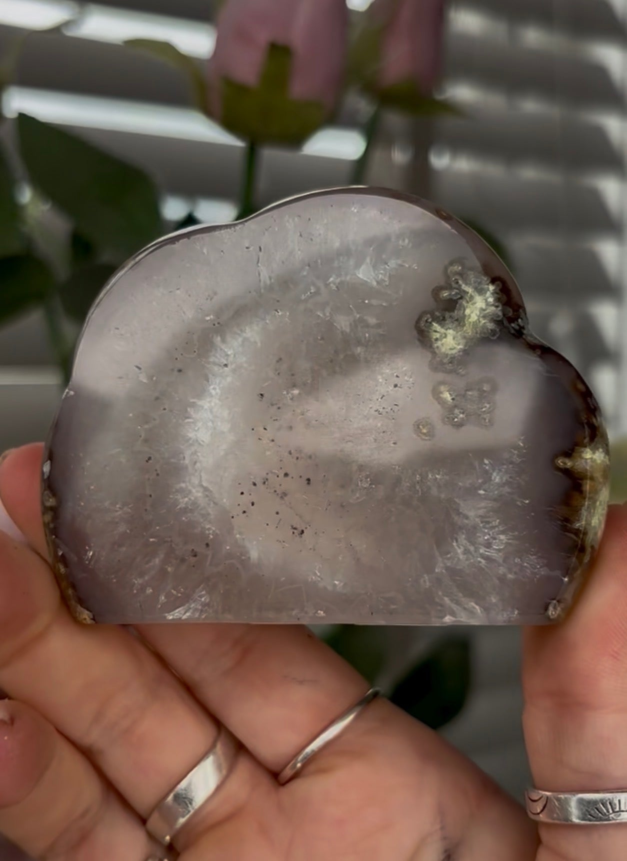 Beautiful, high grade, agate cloud with druzy