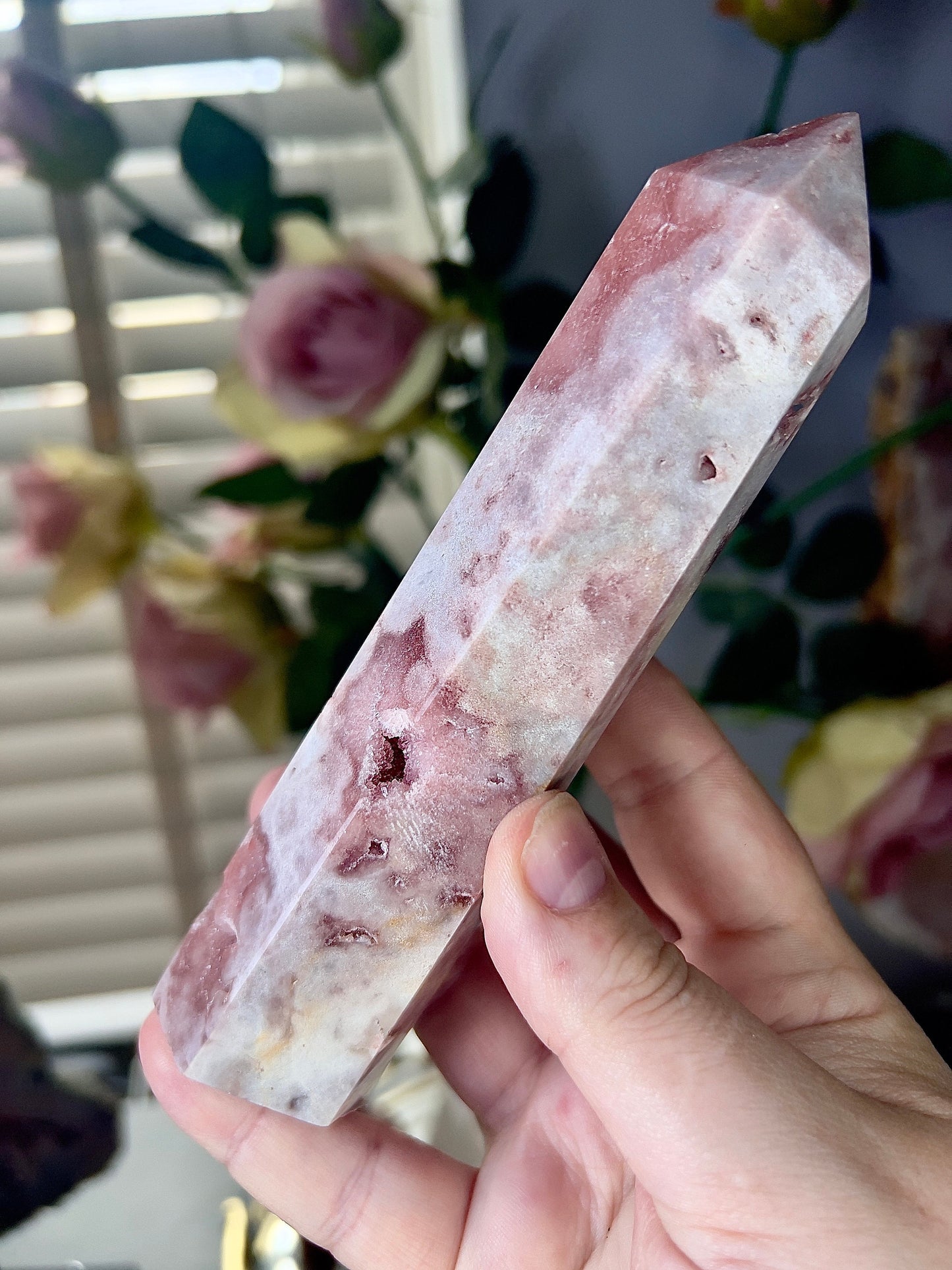 High grade, pink amethyst tower 15cm 270g