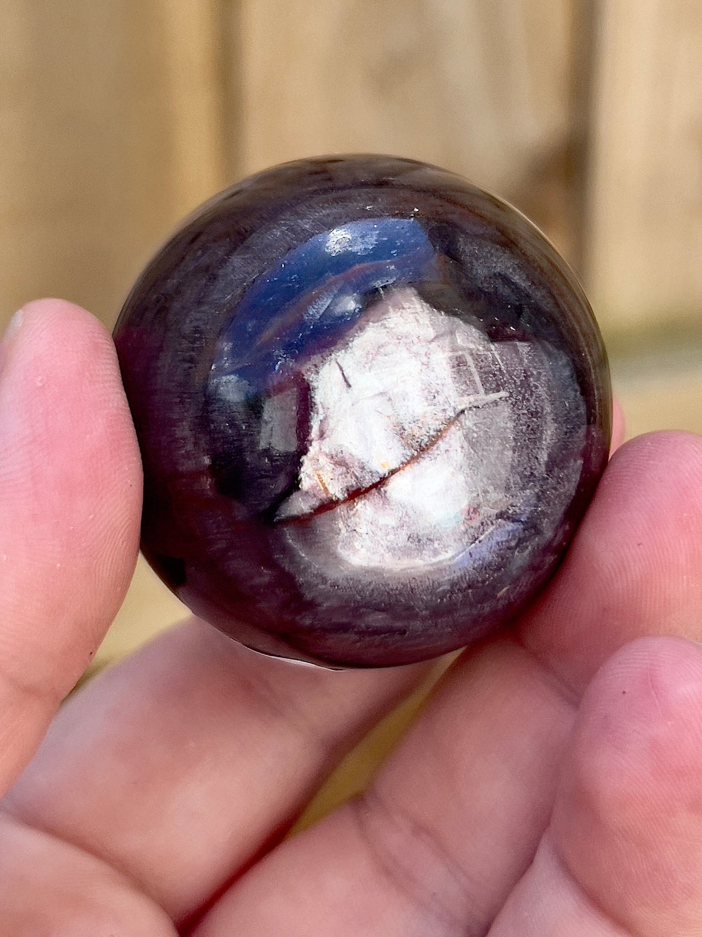 Gemmy lepidolite sphere