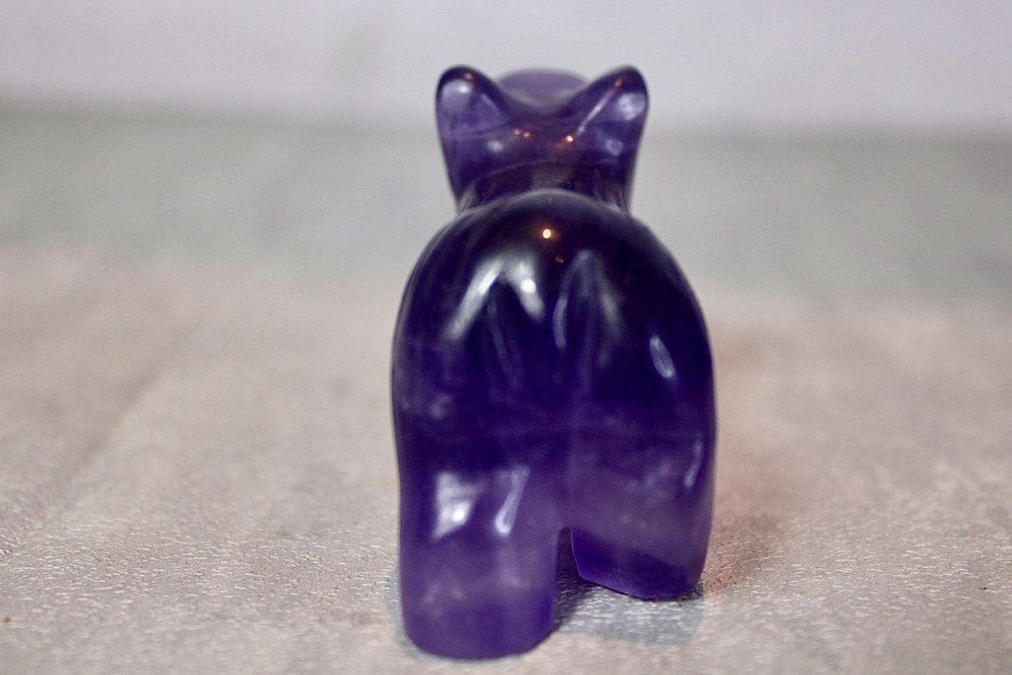 Purple, fluorite, bear carving 4.5cm (h)  7cm (L)