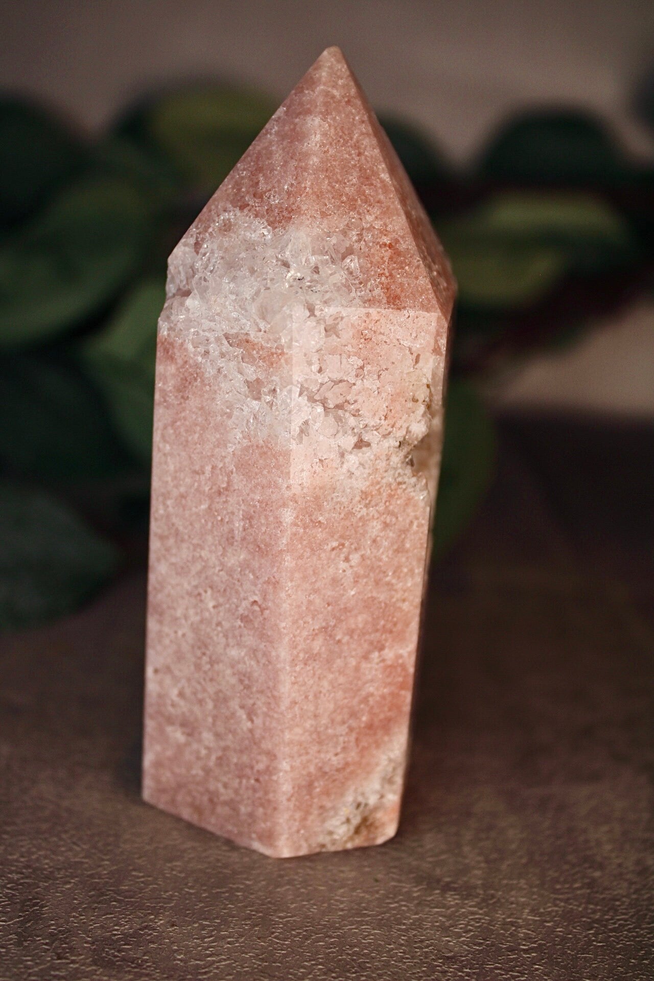Druzy pink amethyst tower 375g 11cm