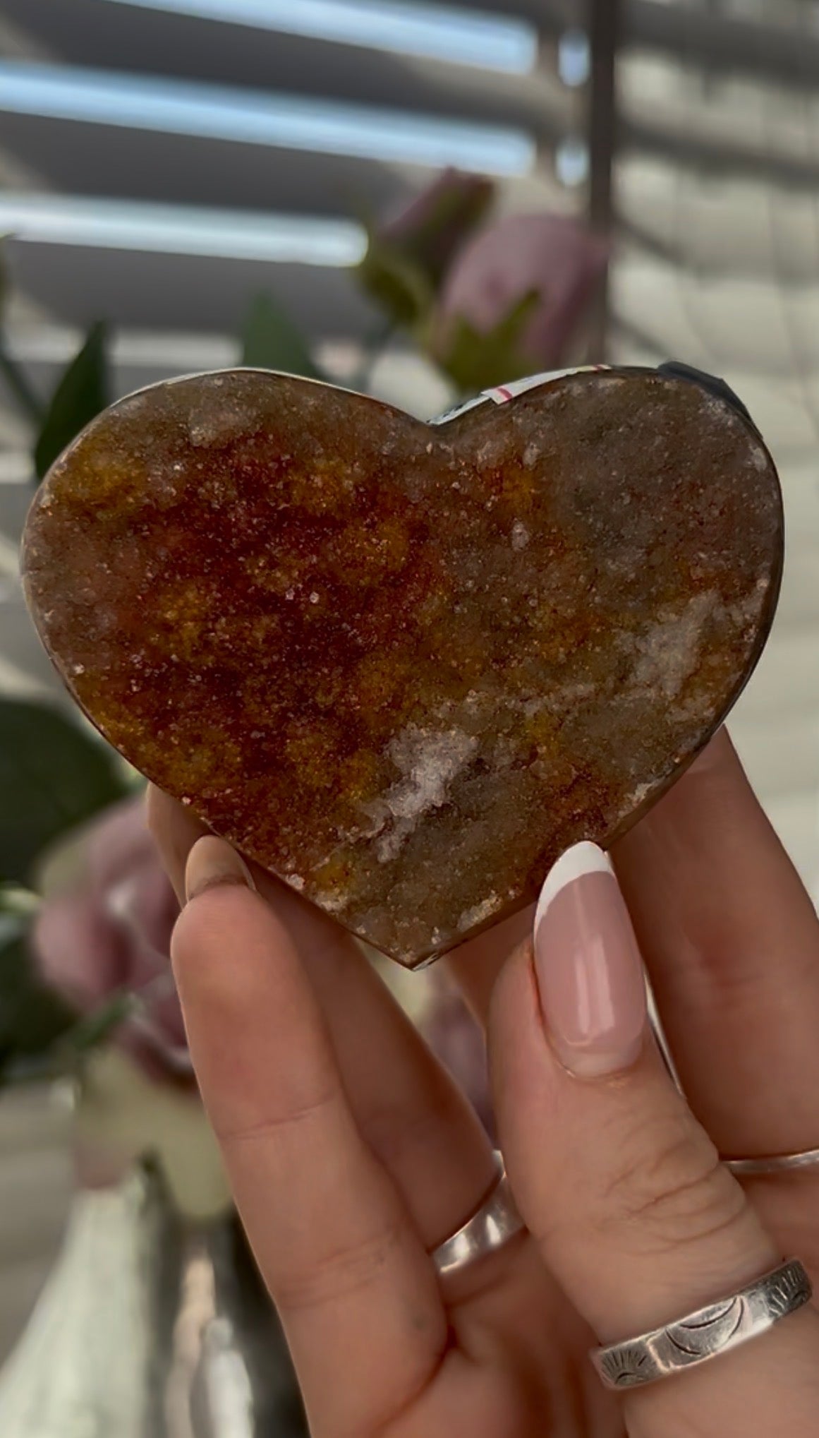 Uruguay amethyst heart - comes with stand