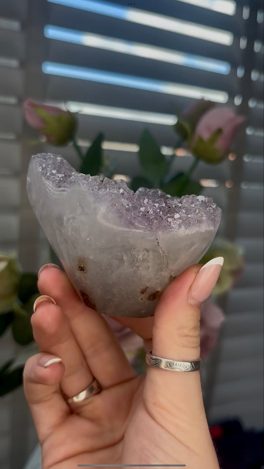 High grade, beautiful, Amethyst agate Freeform/mushroom 445g