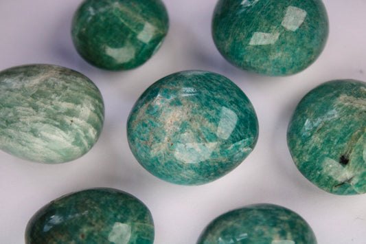 Polished amazonite tumble