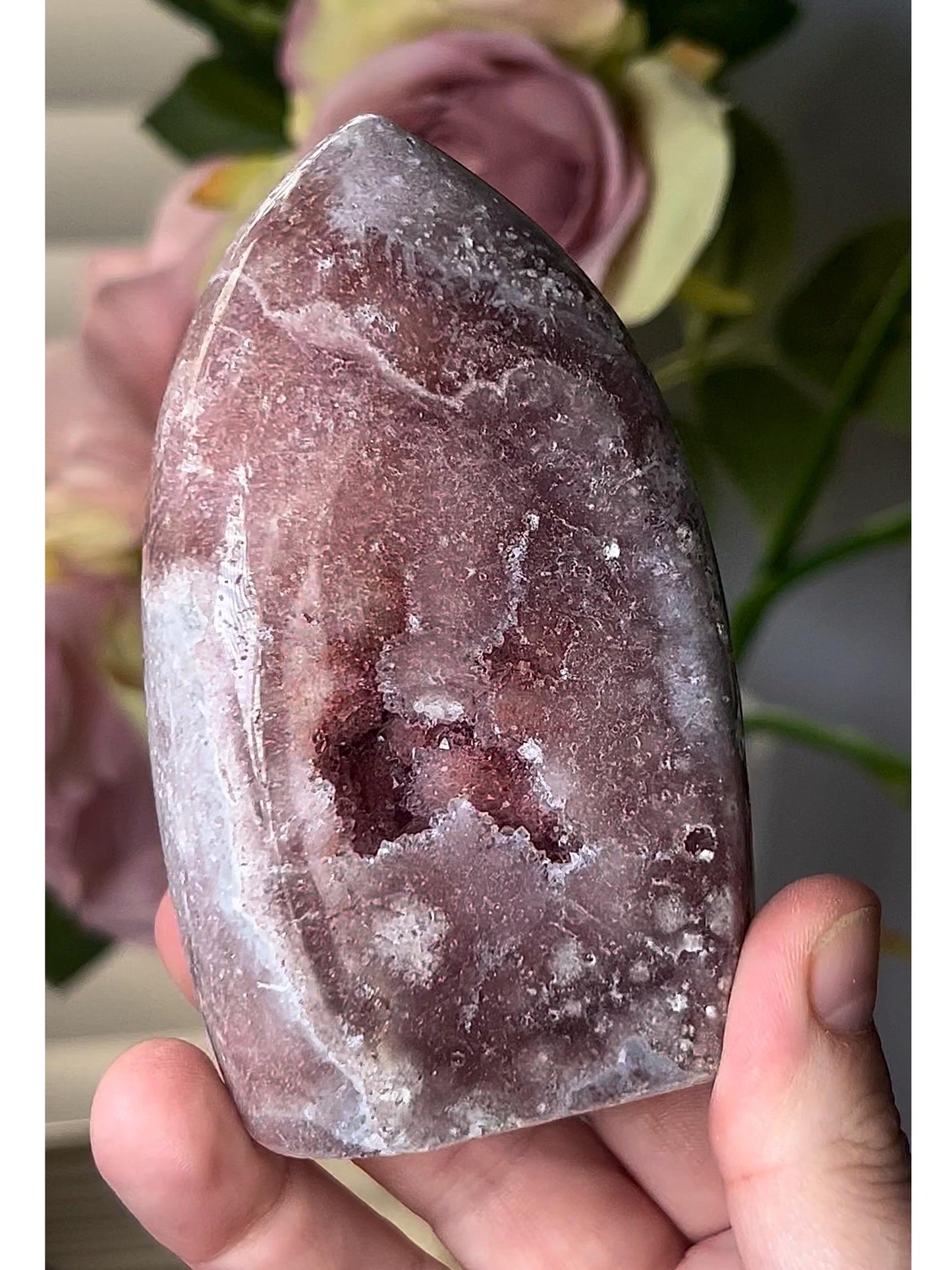 High grade, pink amethyst flame