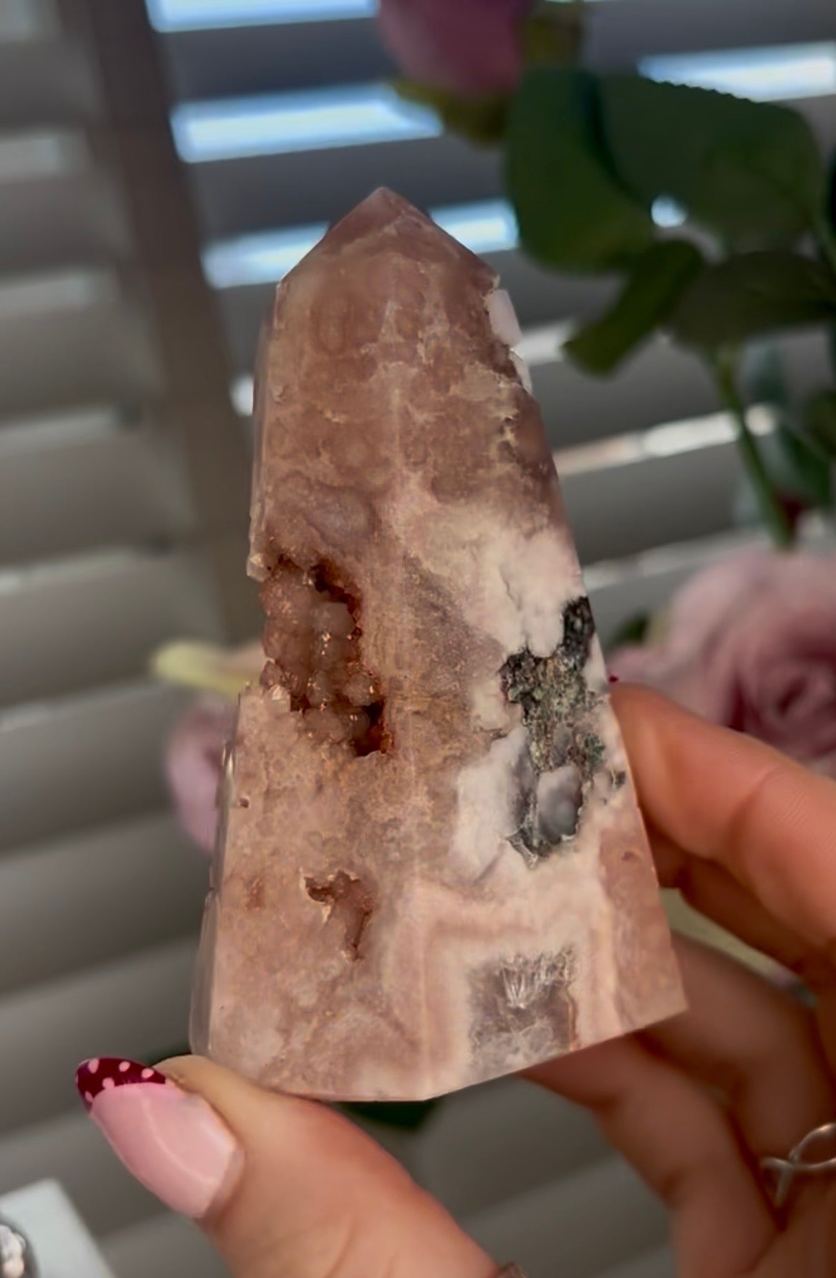 druzy Pink amethyst tower