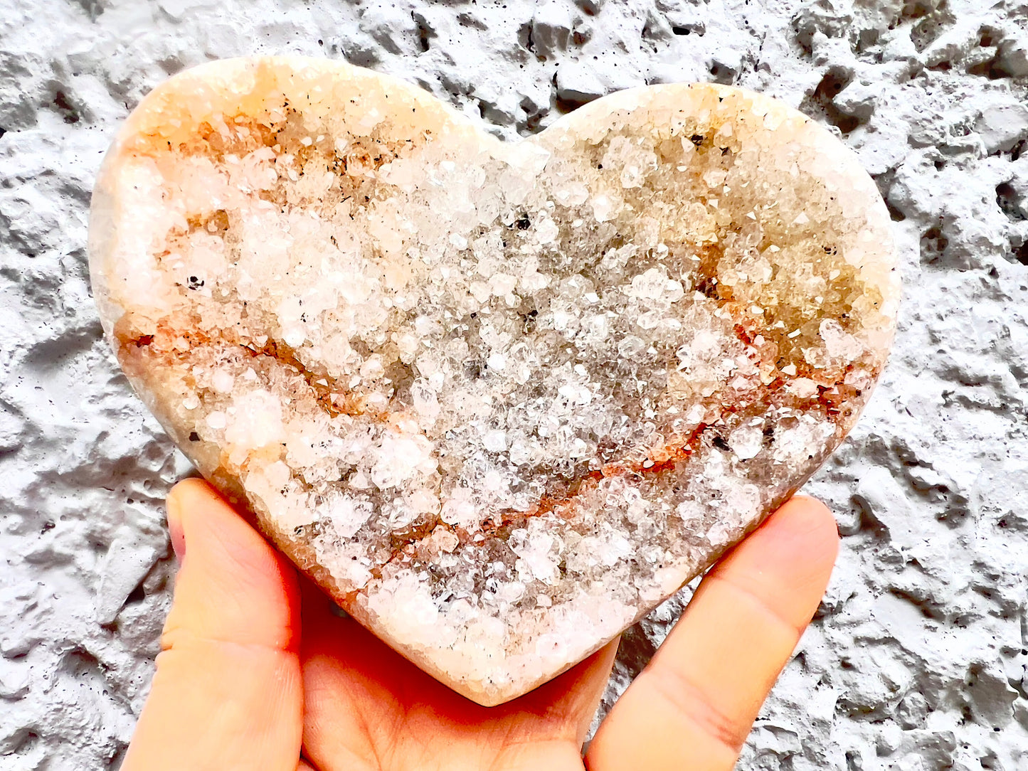 Light Green, rainbow amethsyt, agate, Sugar druzy, heart with stand