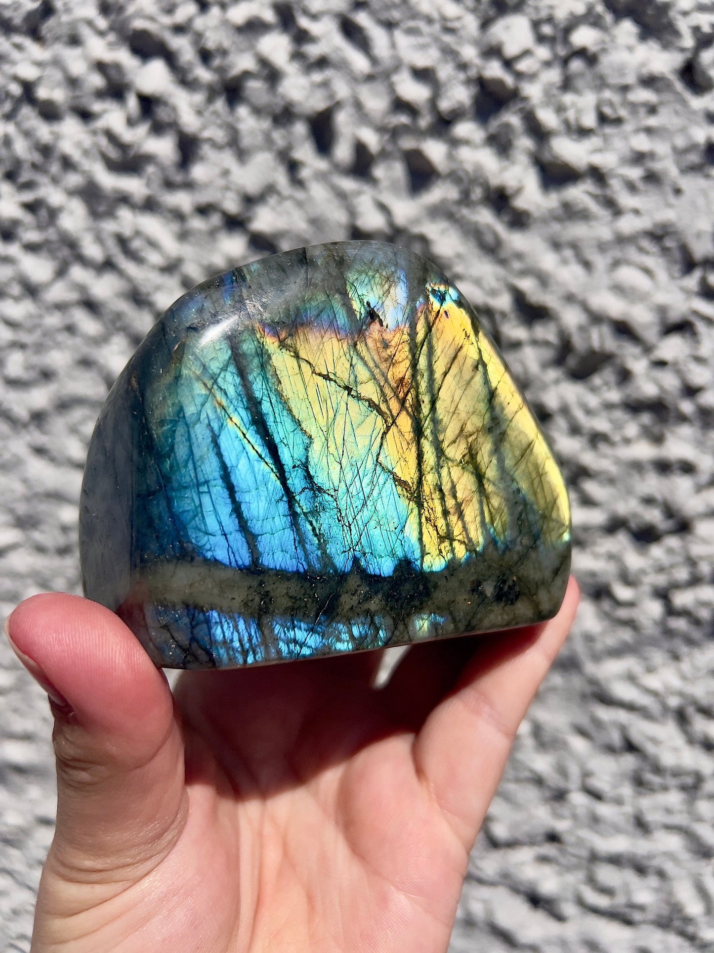 Flashy golden yellow Labradorite Freeform 550g