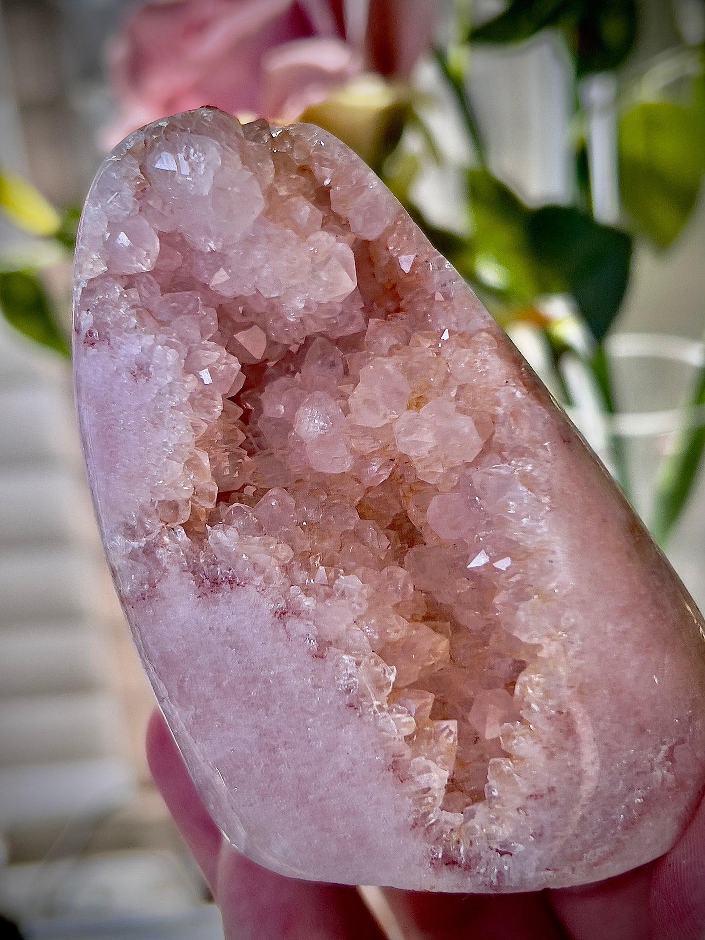 high grade, pink amethyst Freeform flame