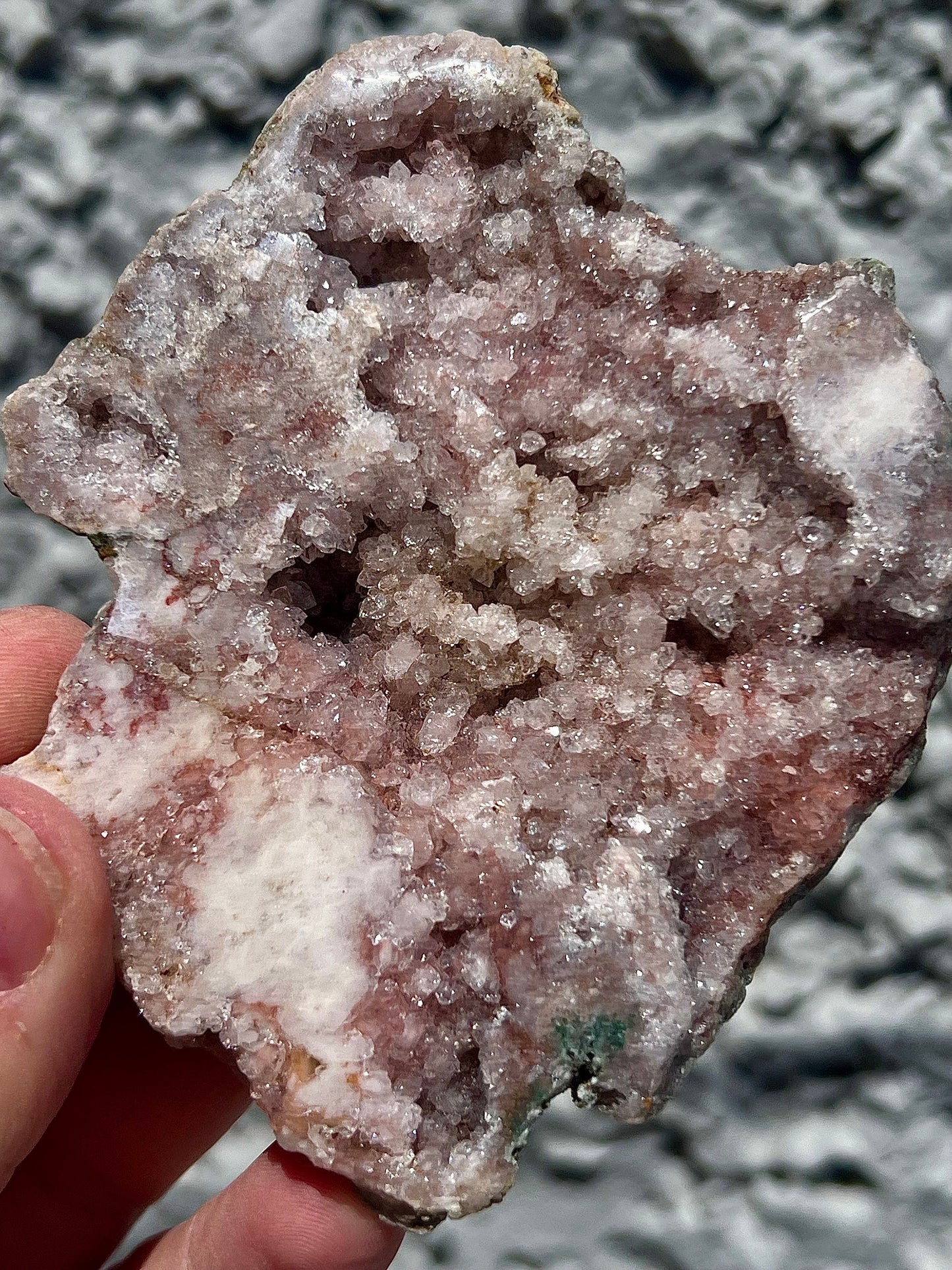 high quality, super druzy, pink amethyst geode, slab