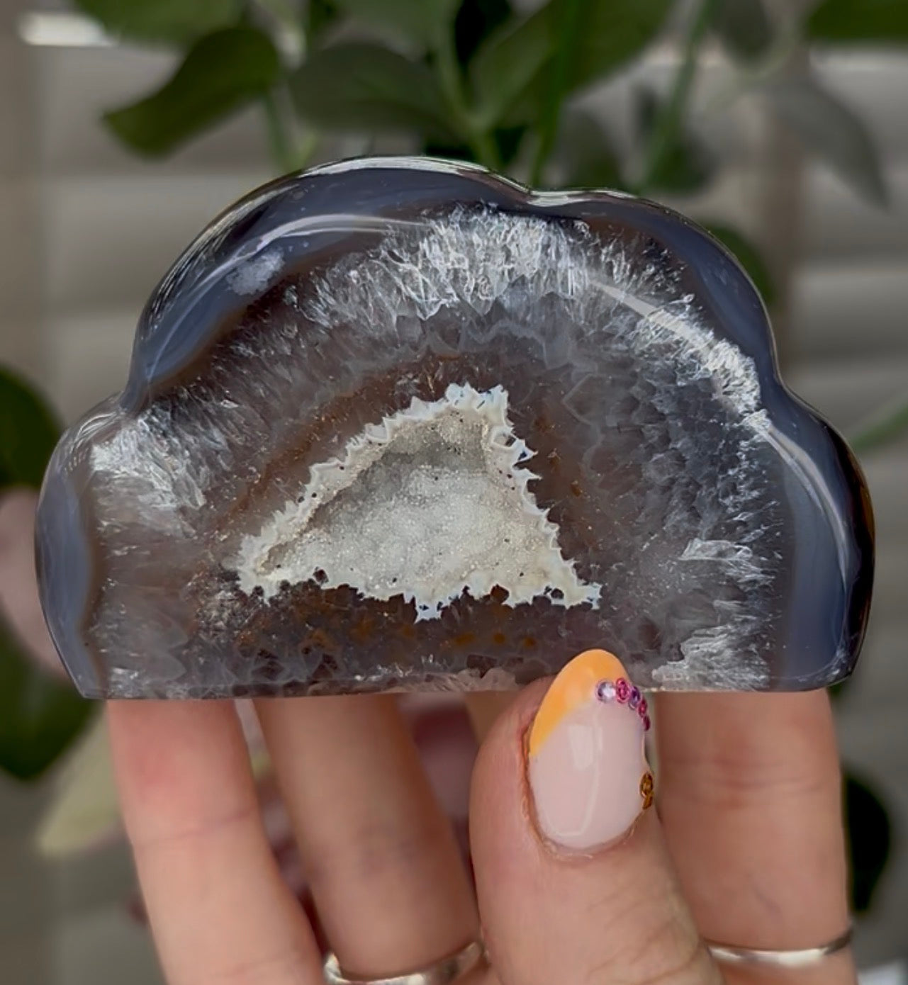 Beautiful, high grade, agate cloud with druzy