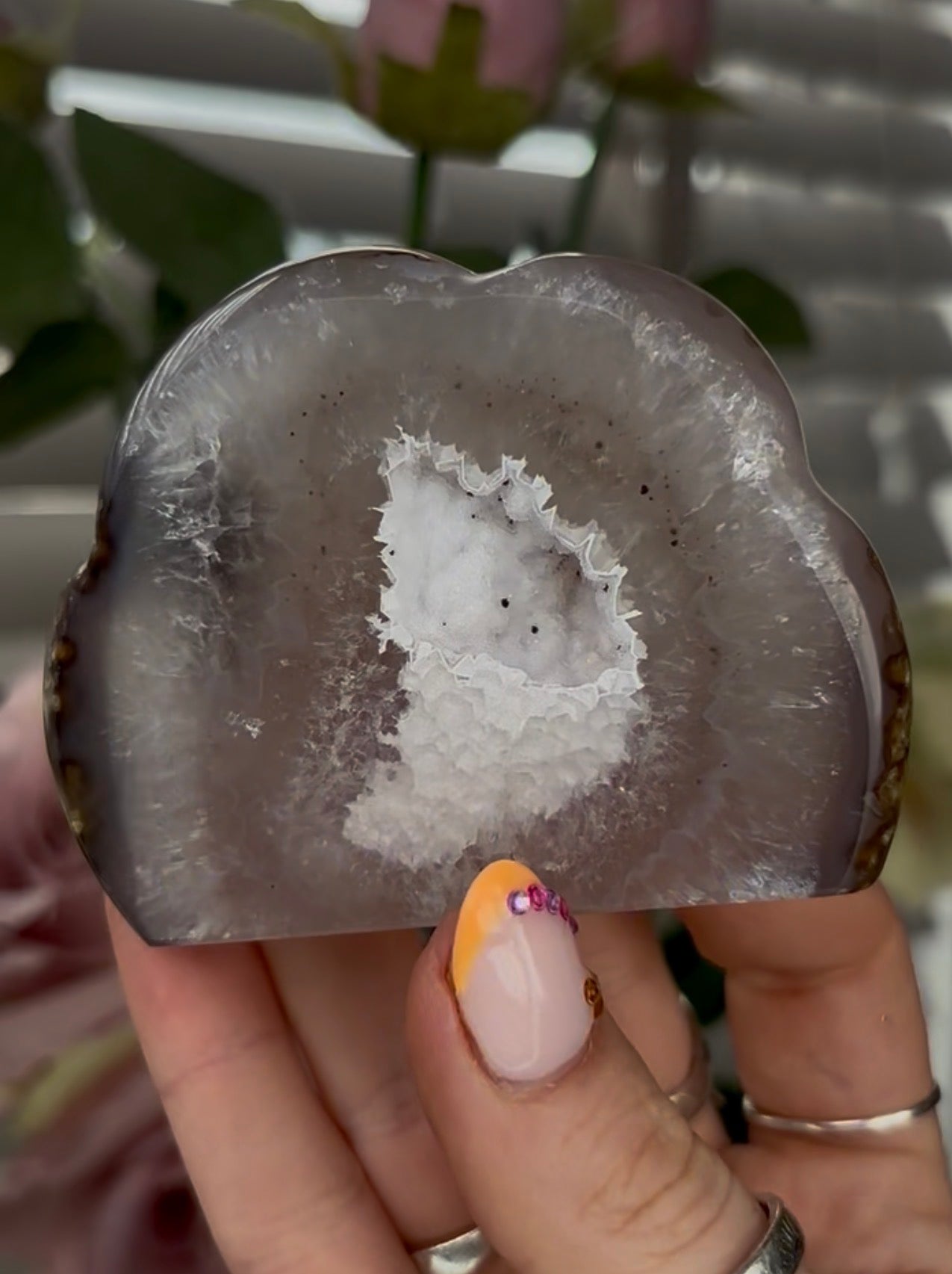 Beautiful, high grade, agate cloud with druzy
