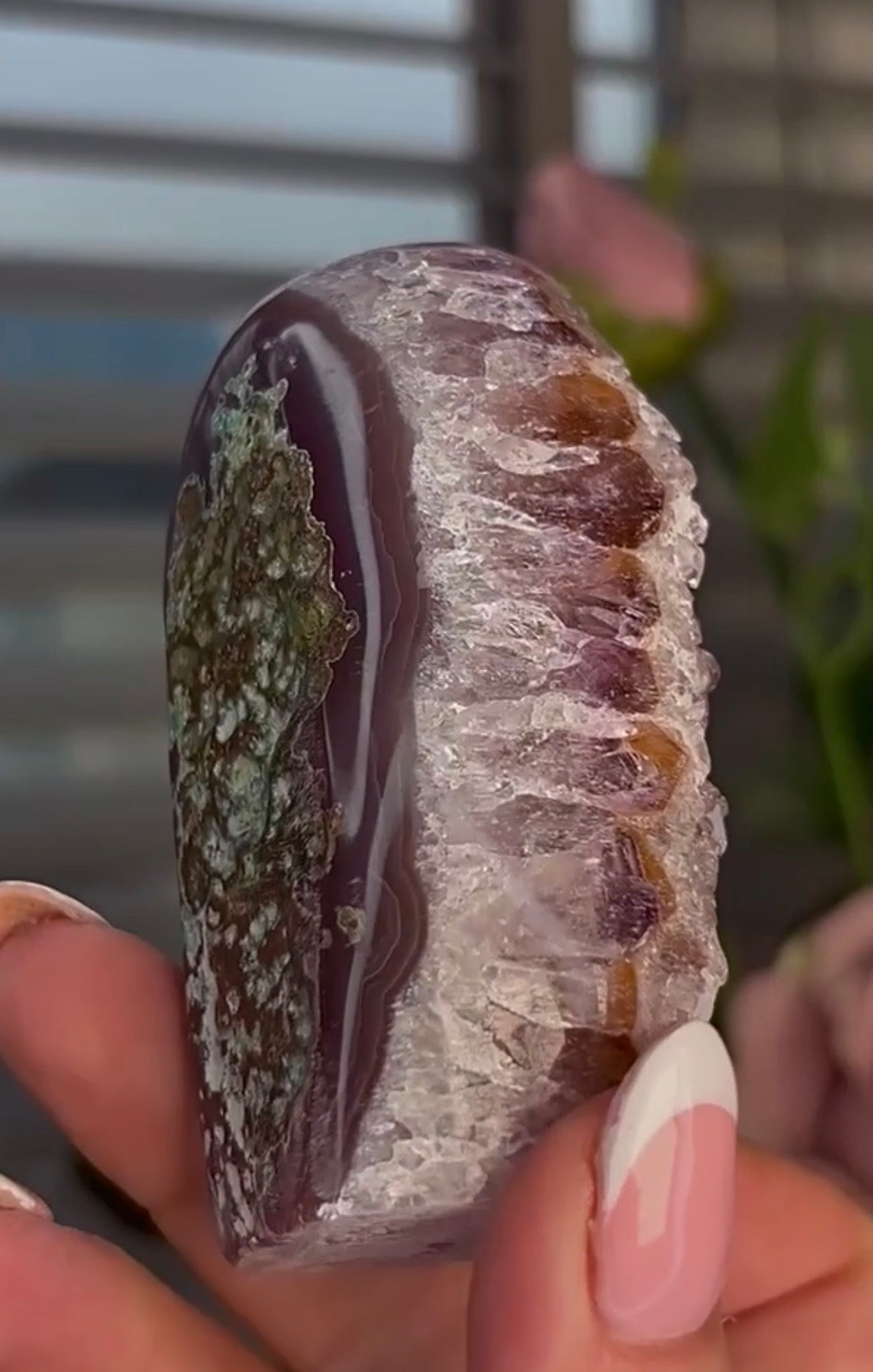 rainbow amethyst agate cutbase