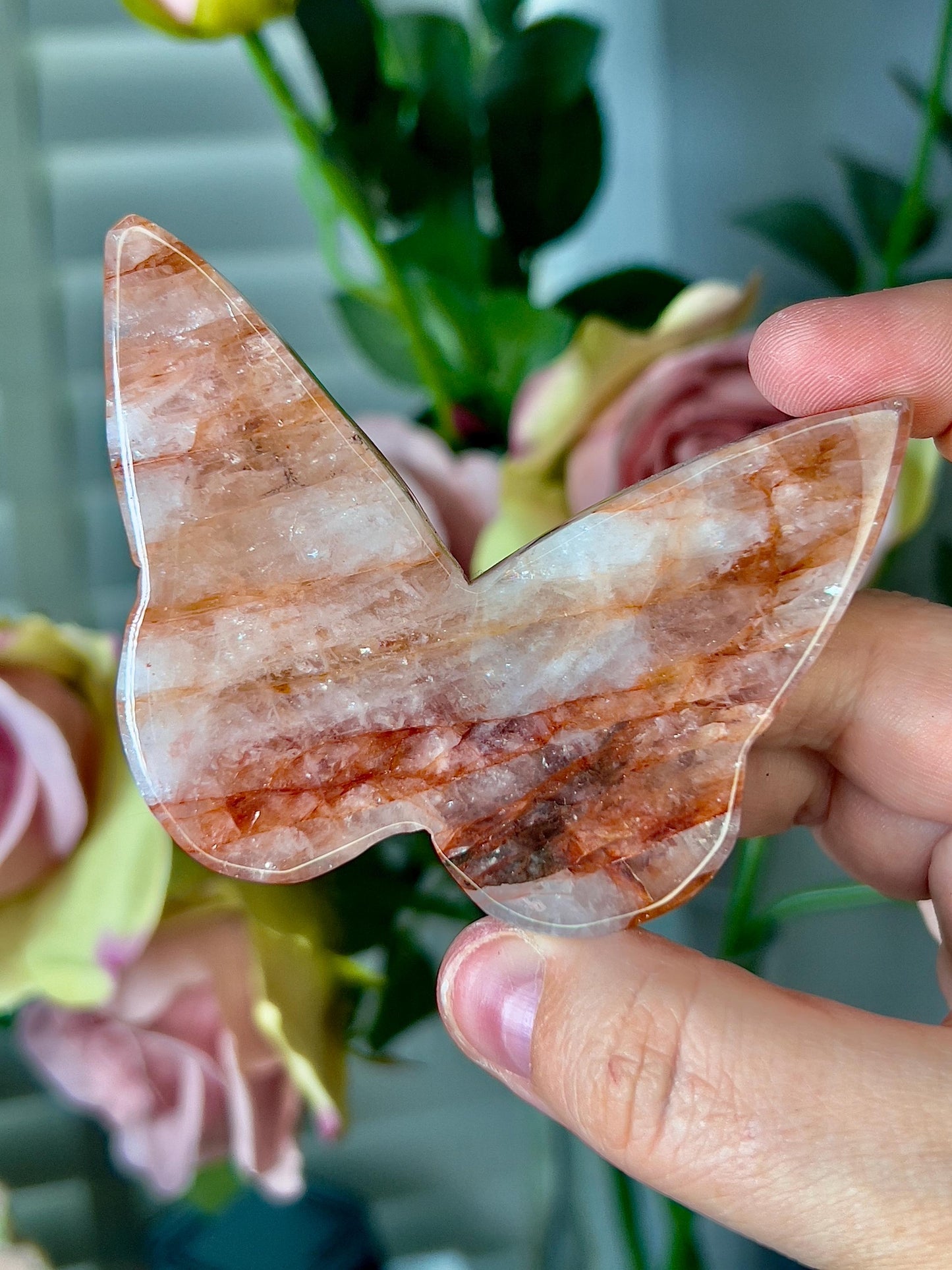high grade, Hematoid red fire quartz butterfly