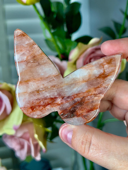 high grade, Hematoid red fire quartz butterfly
