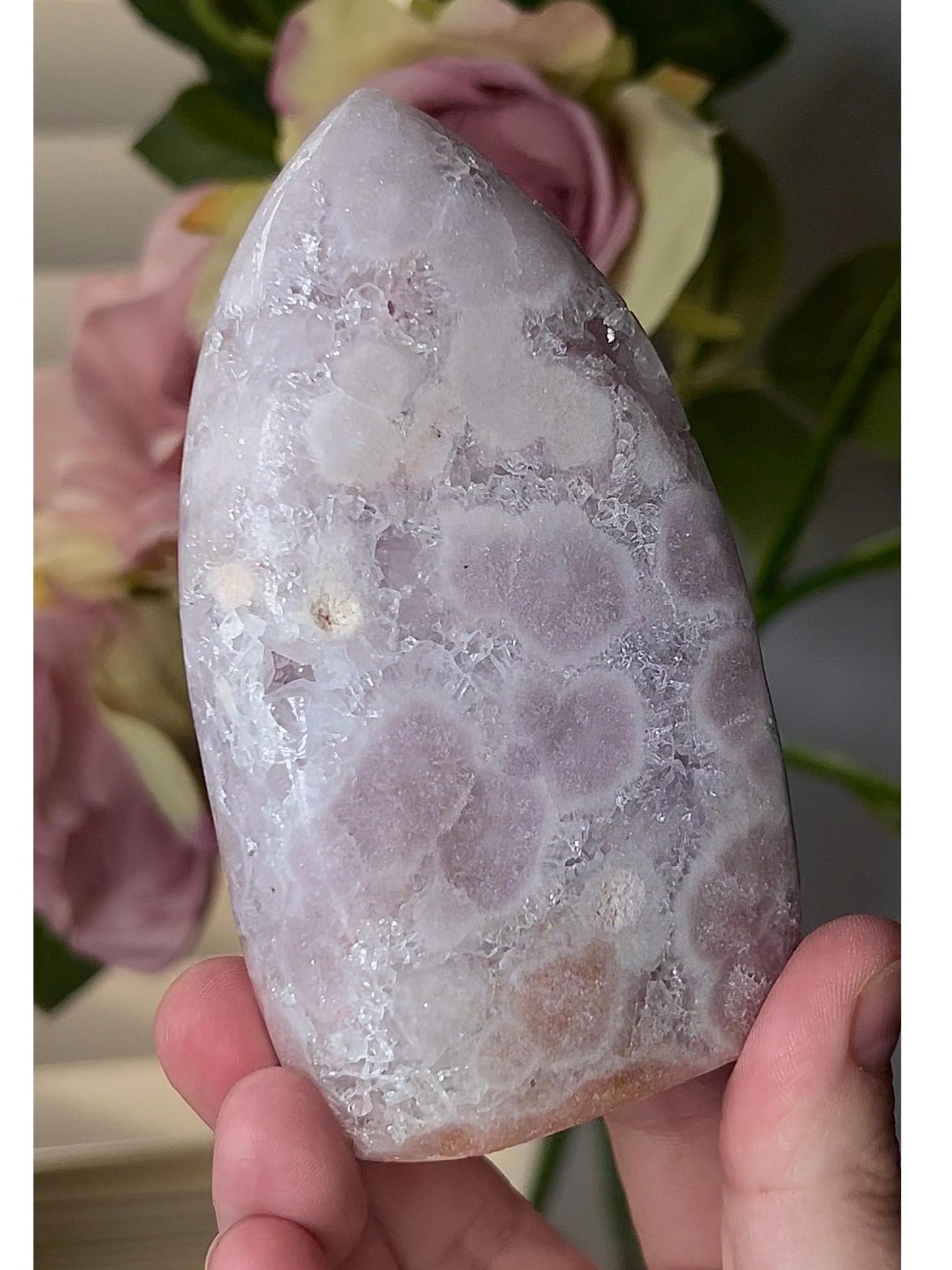 High grade, pink amethyst flame