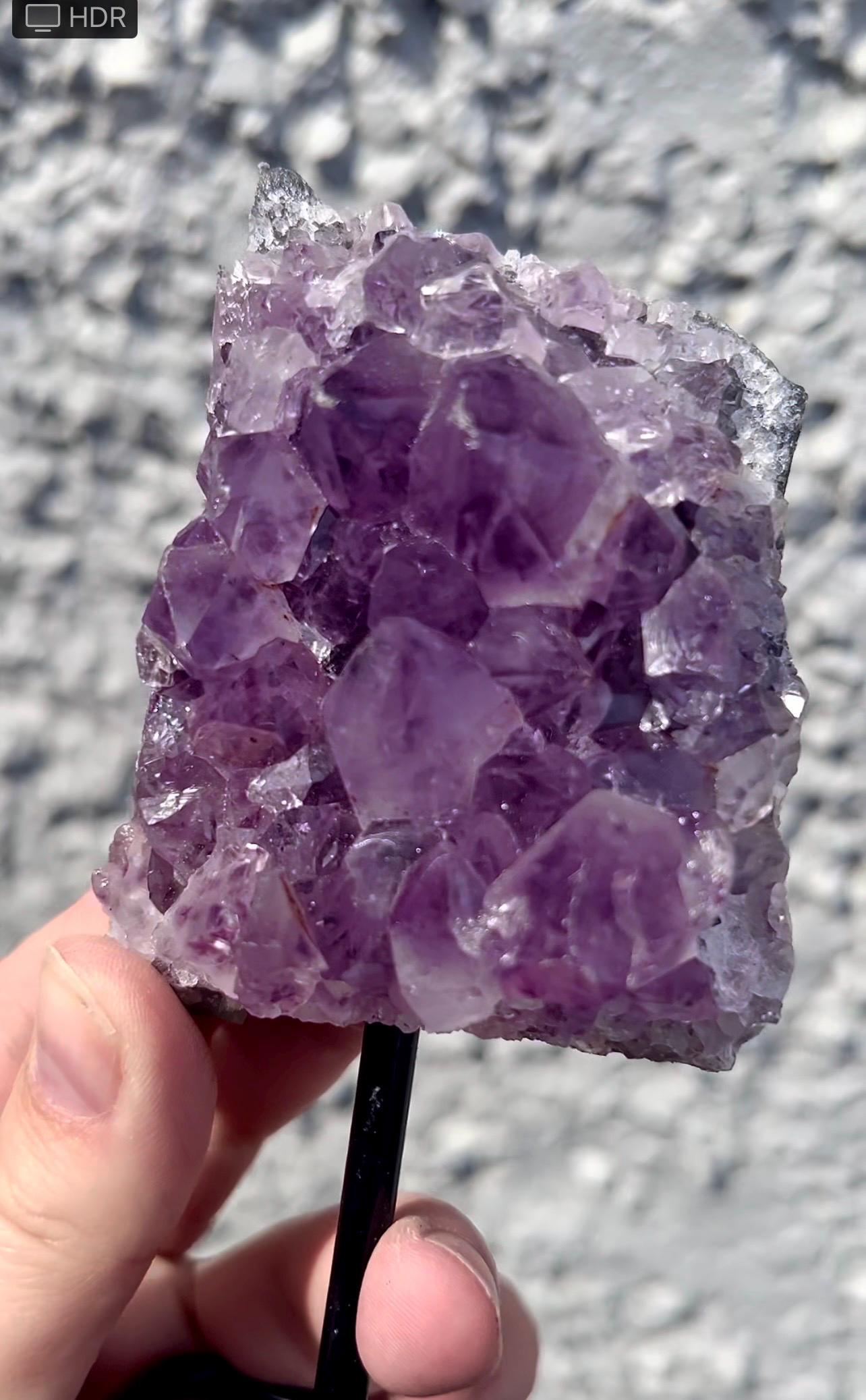 amethyst cluster on stand