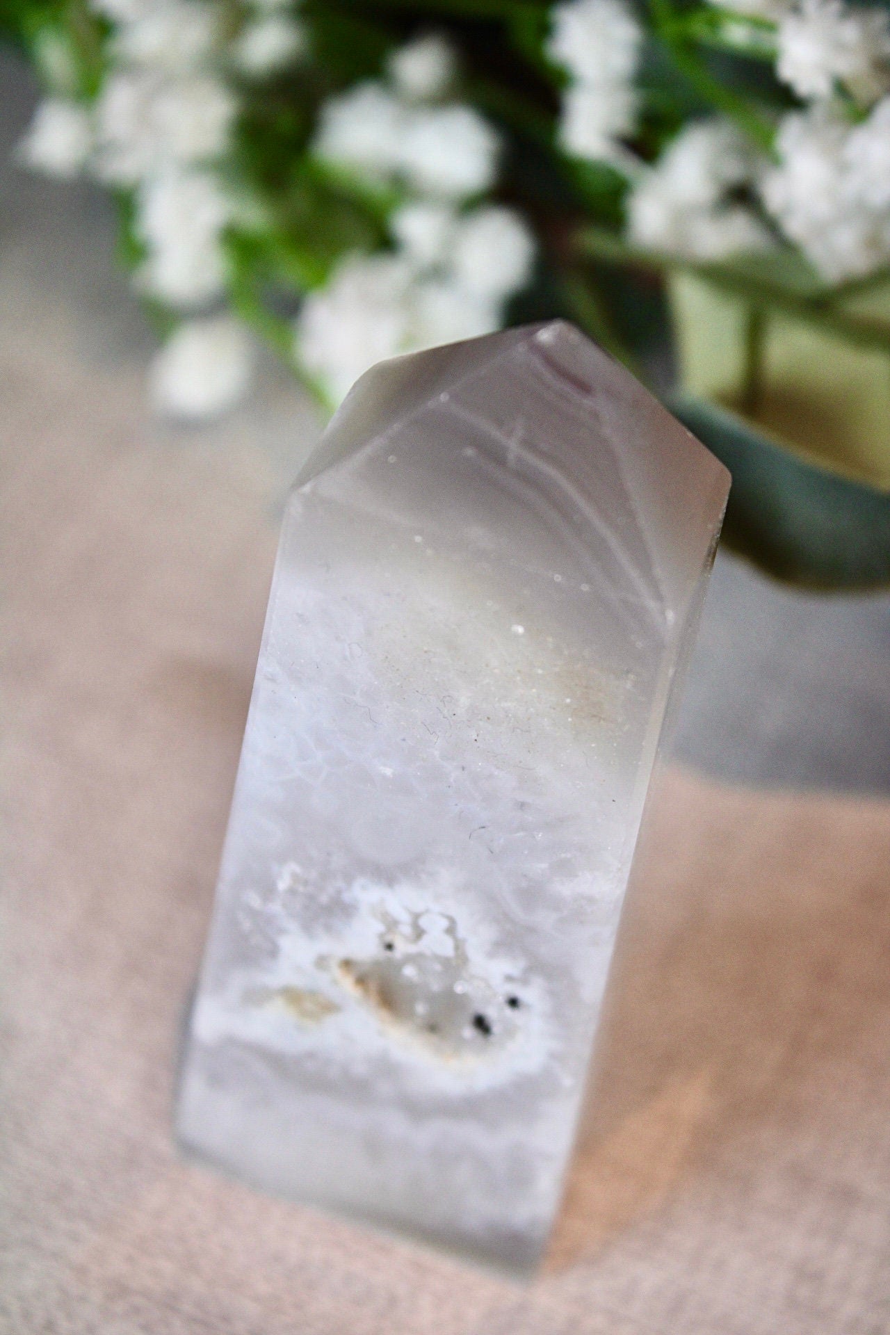 Fat, druzy, agate tower