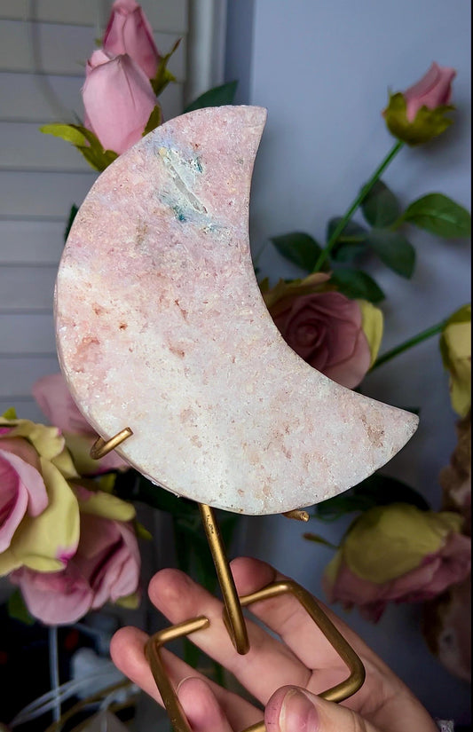 High grade, pink amethyst moon in beautiful pastel tones