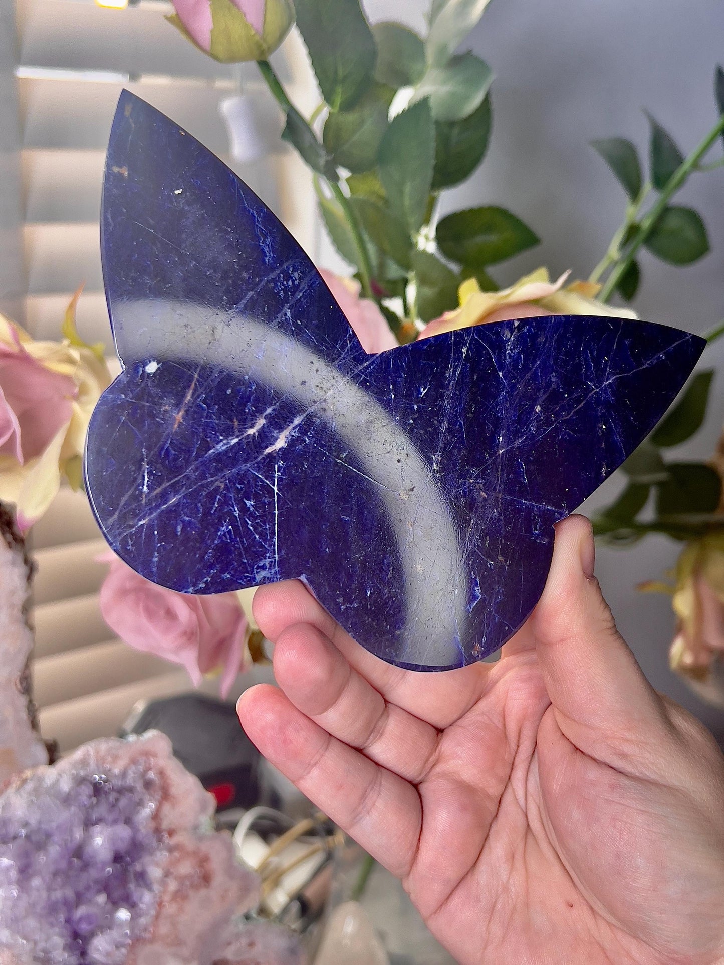 Blue sodalite butterfly (self standing)