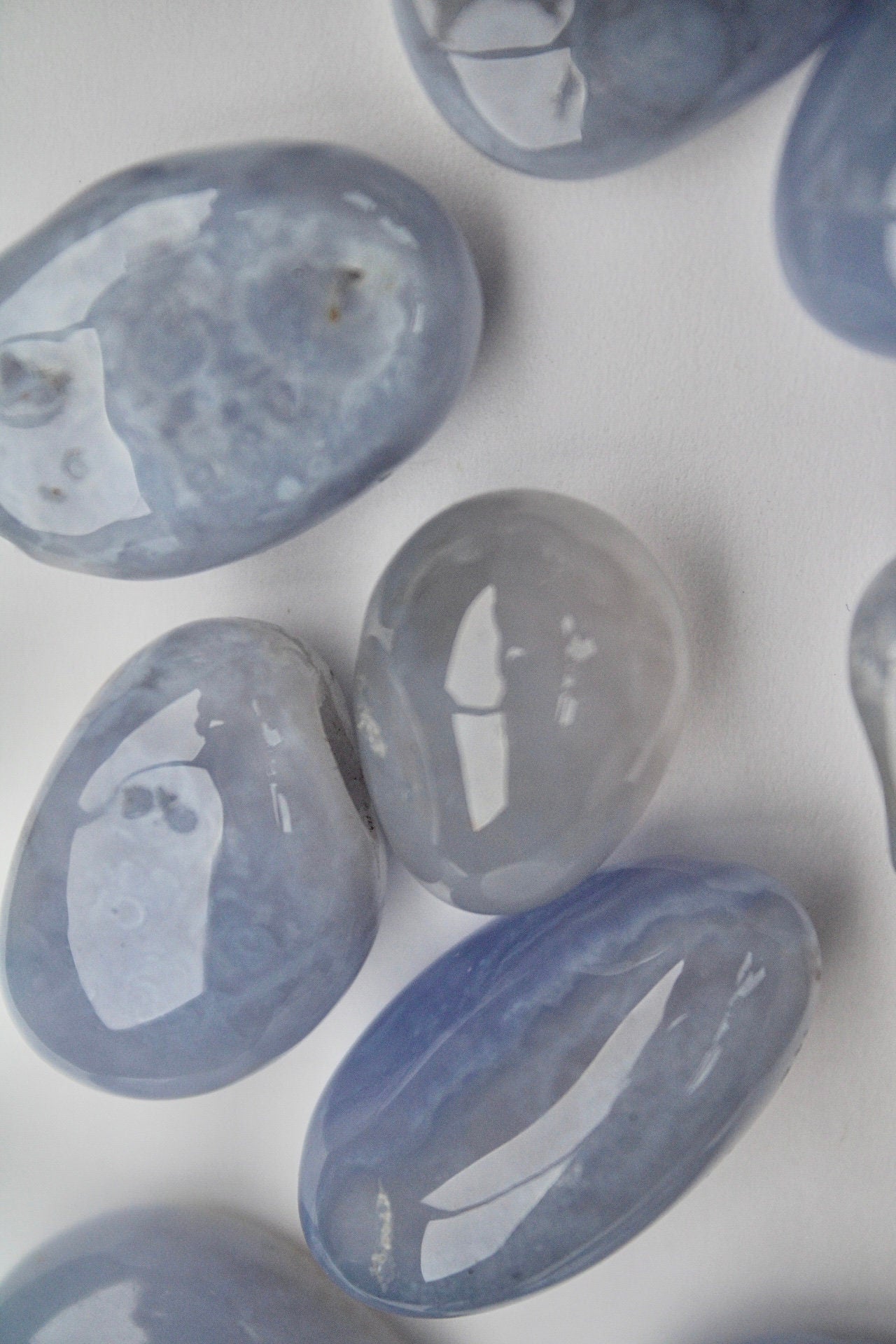 Blue lace agate tumble stone