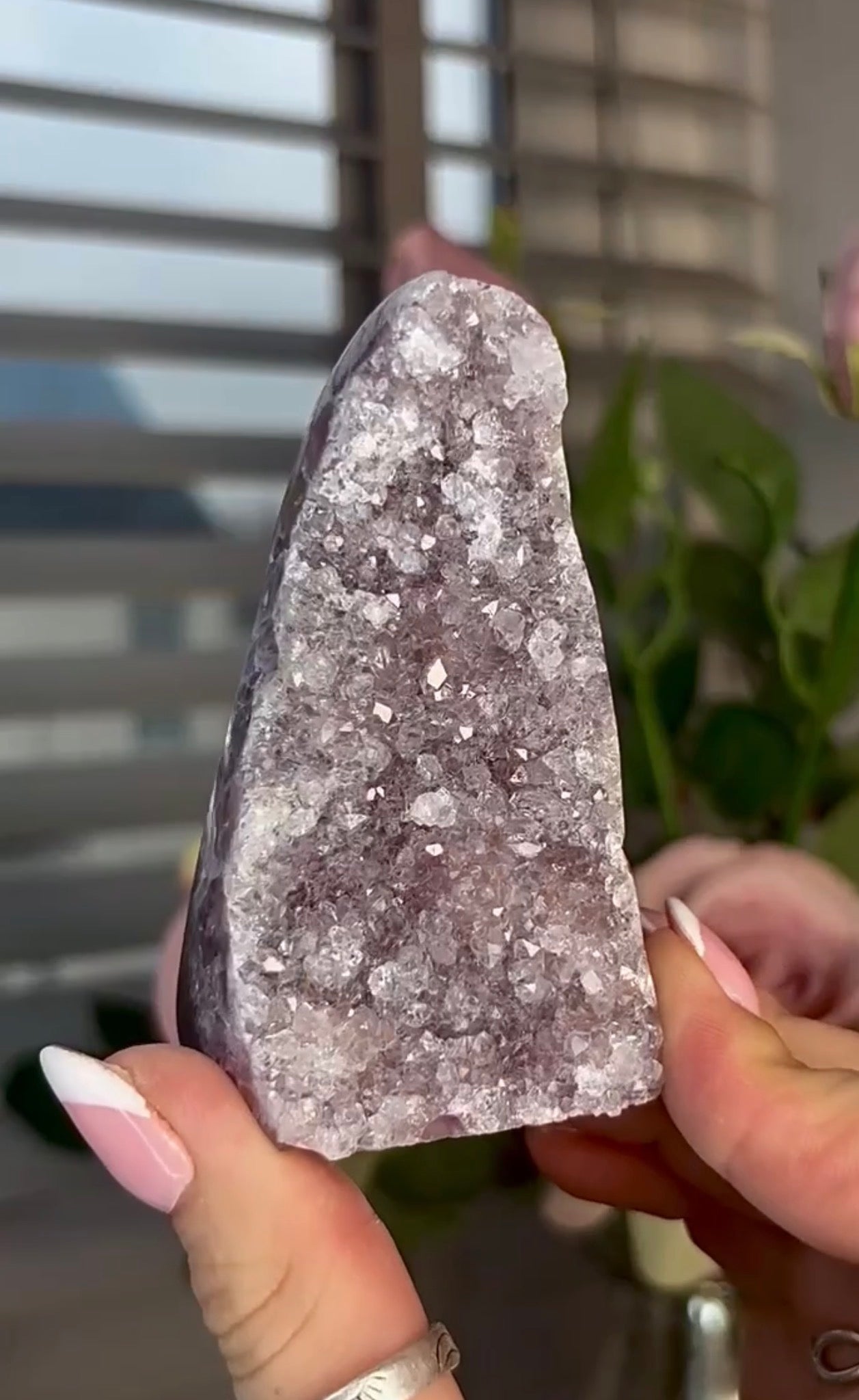 High quality, lilac rainbow amethyst agate cutbase