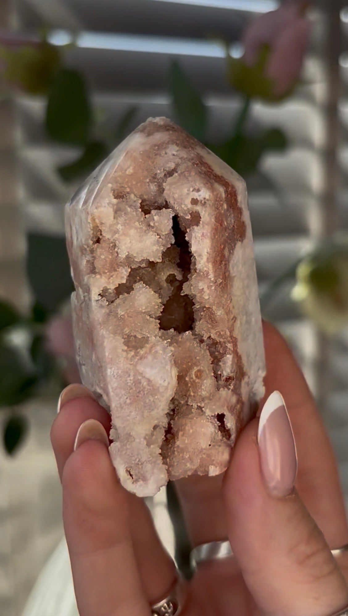 Beautiful, chunky Pink amethyst tower 7.2cm(h) by 4.5cm(w)