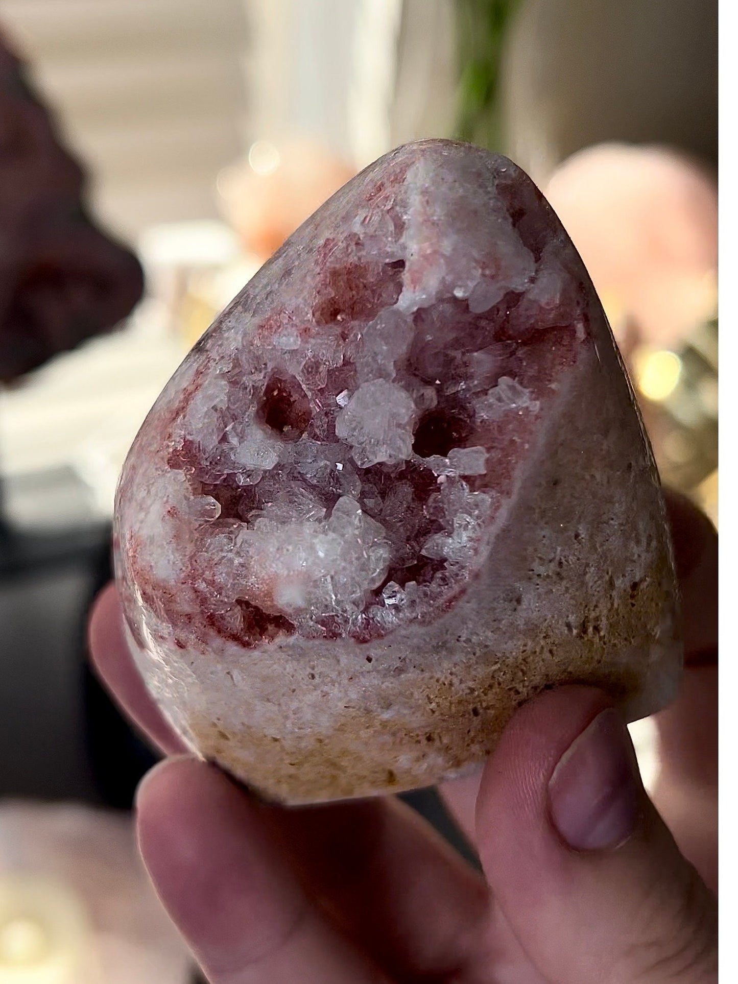 high grade, pink amethyst Freeform with green jasper